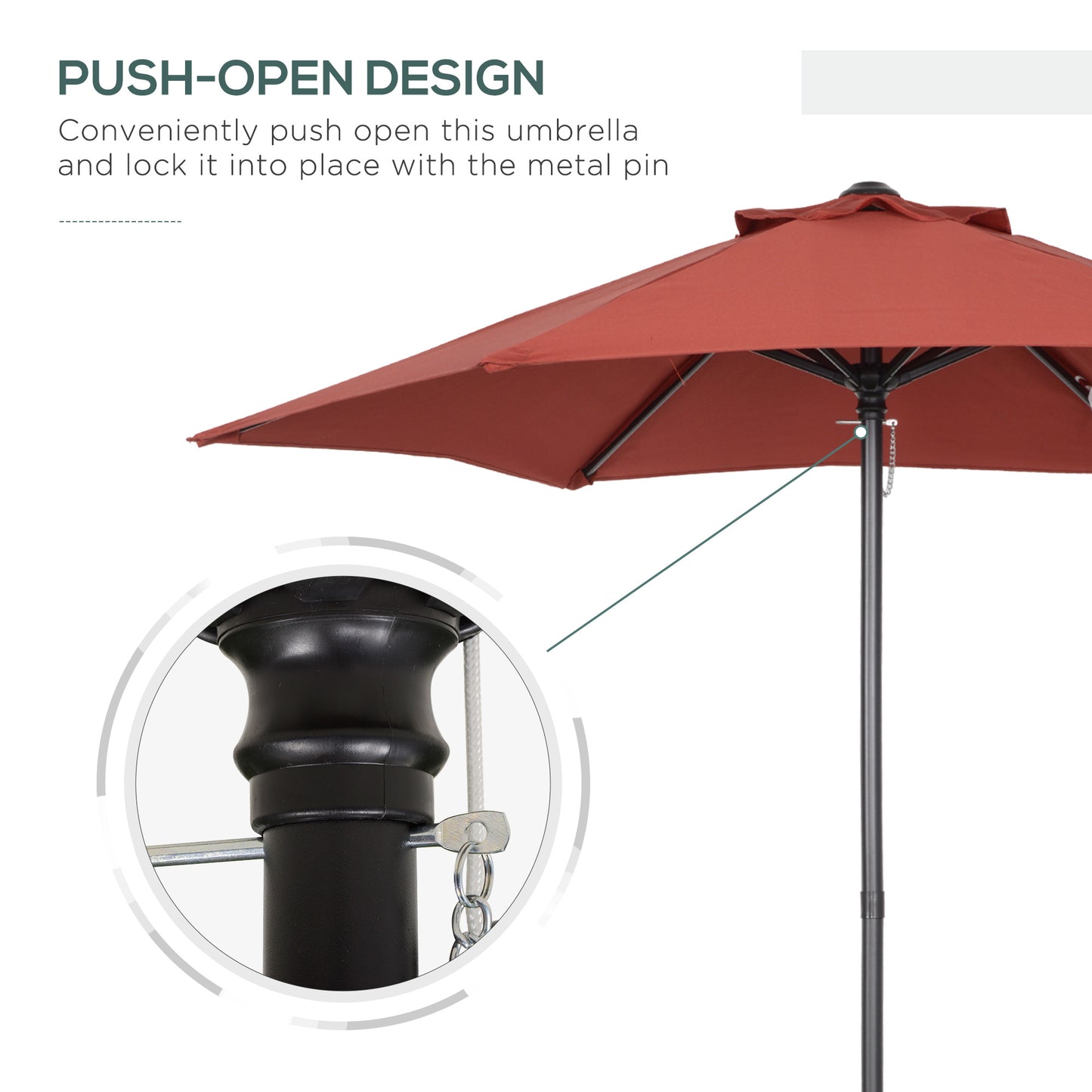 2m Garden Parasol Umbrella