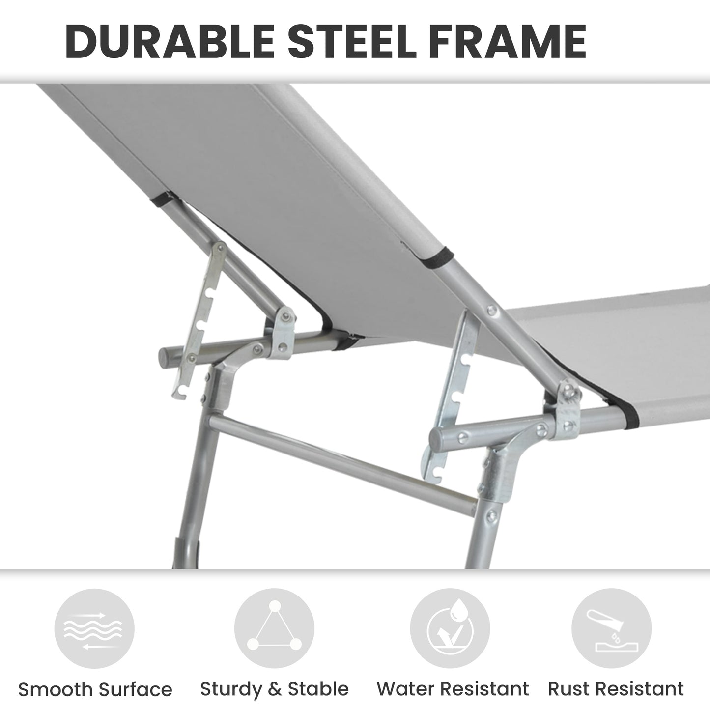 Reclining Sun Lounger Chair Folding Camping Bed (1)