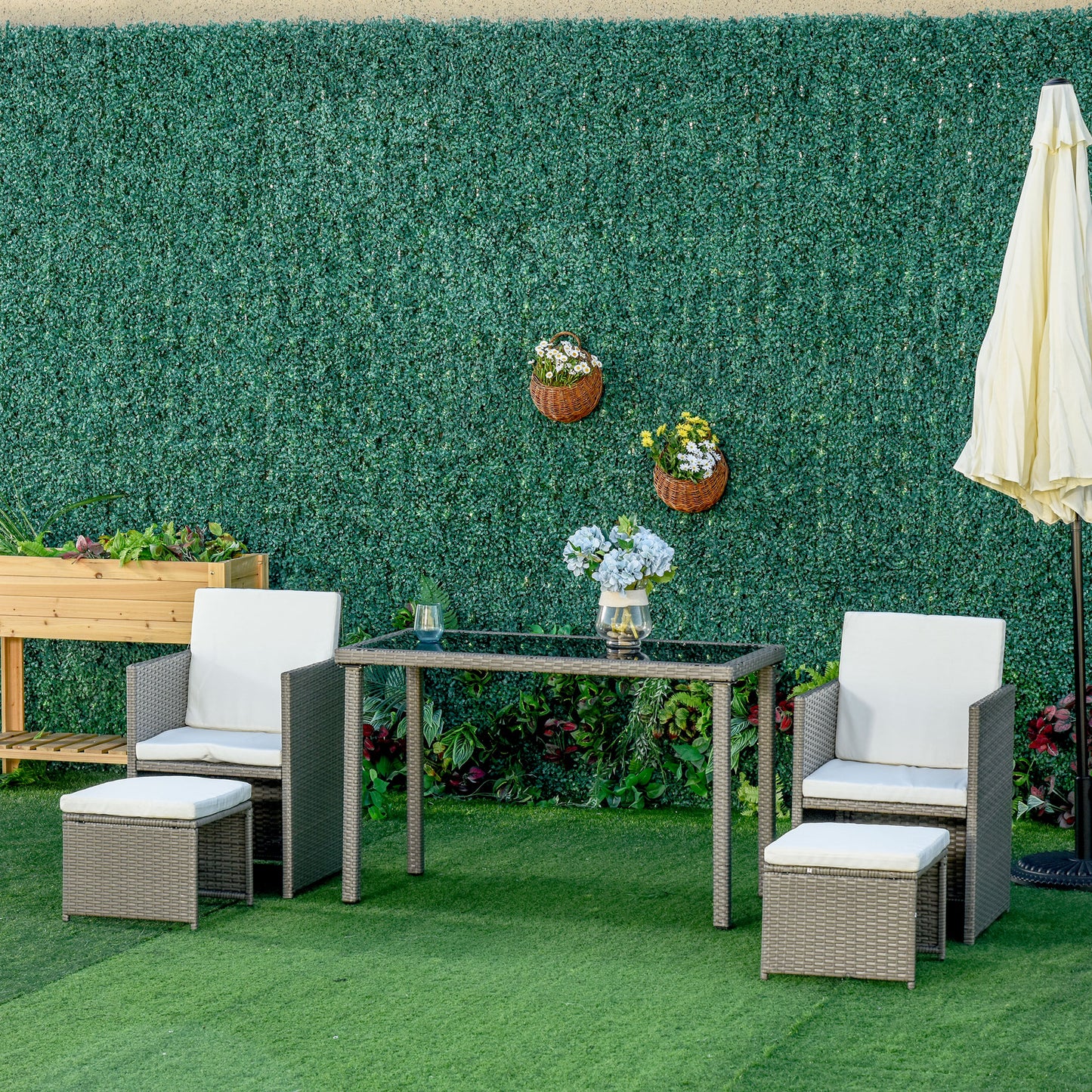 2 Seater Rattan Cube Garden Furniture Set