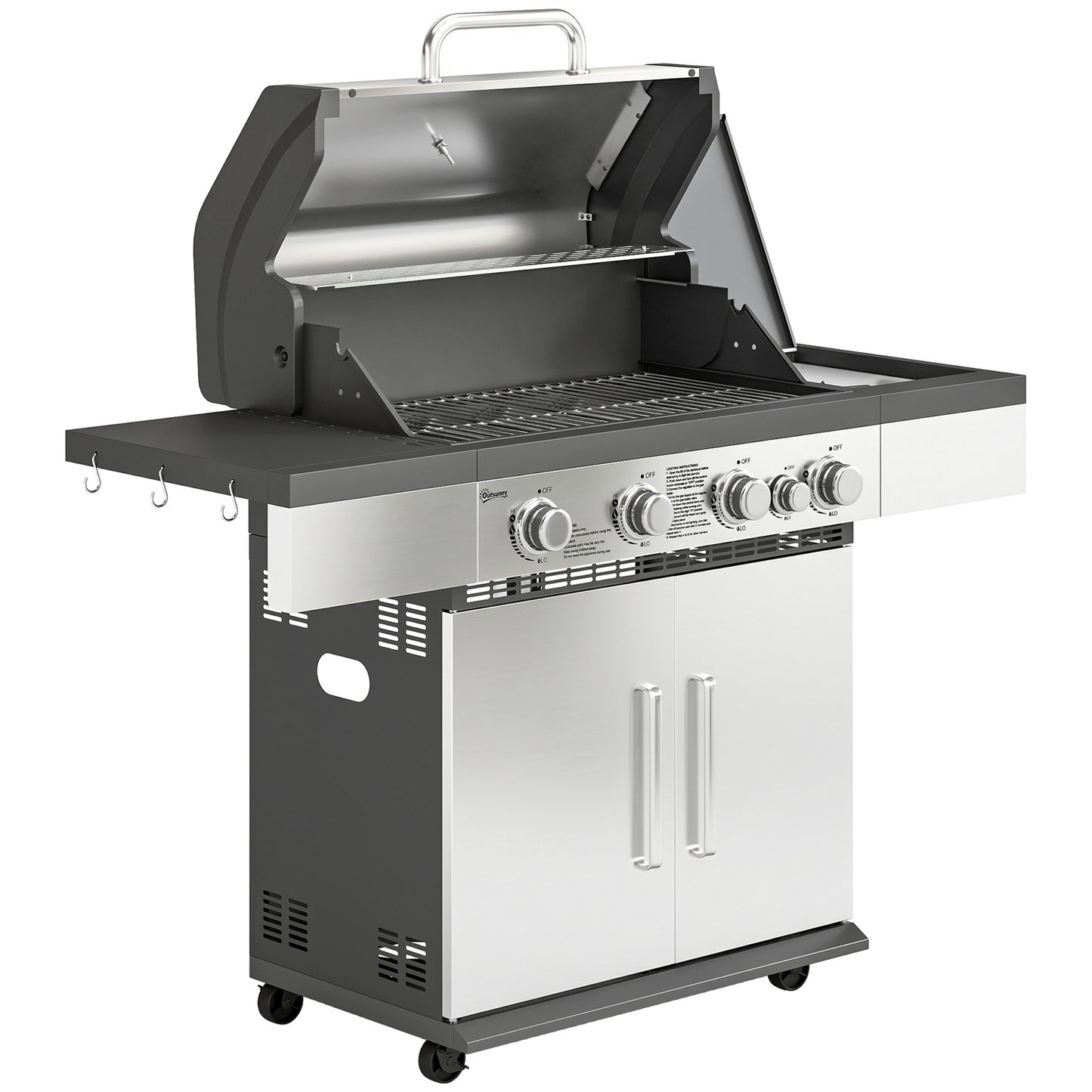 4+1 Burner Gas BBQ Grill, Portable Gas Barbecue Grill (1)