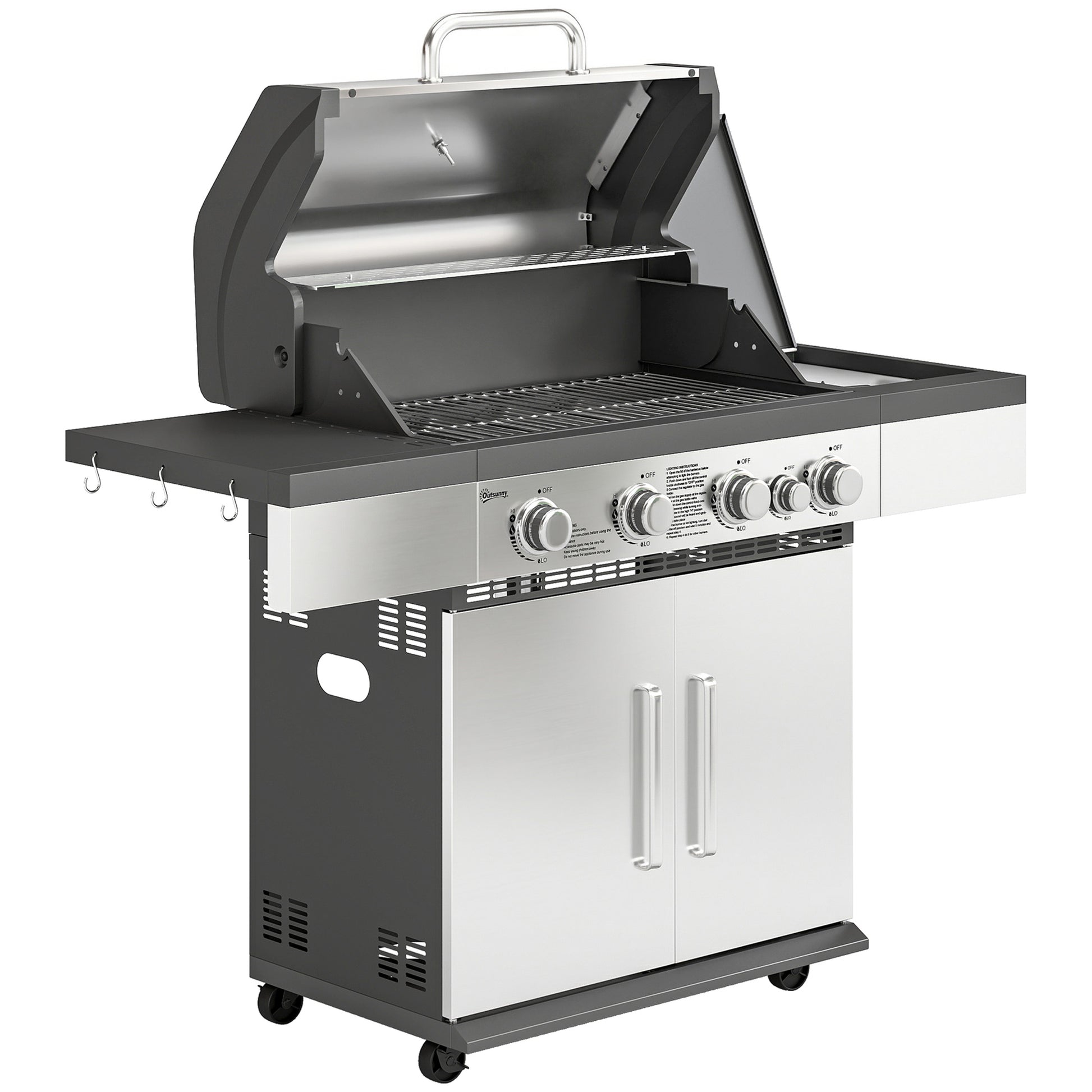 4+1 Burner Gas BBQ Grill, Portable Gas Barbecue Grill (1)