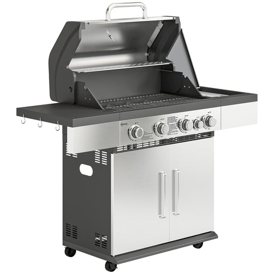4+1 Burner Gas BBQ Grill, Portable Gas Barbecue Grill (1)