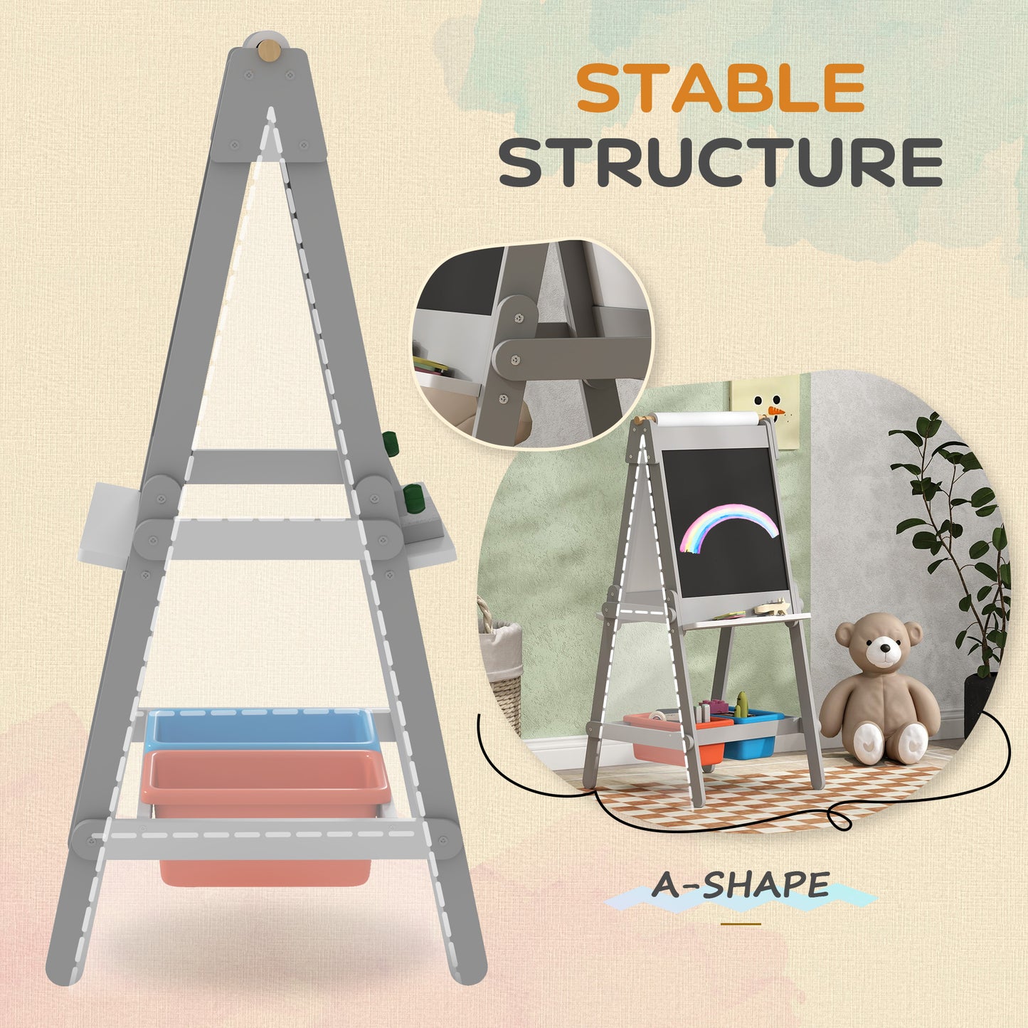 Art Easel for Kids with Paper Roll