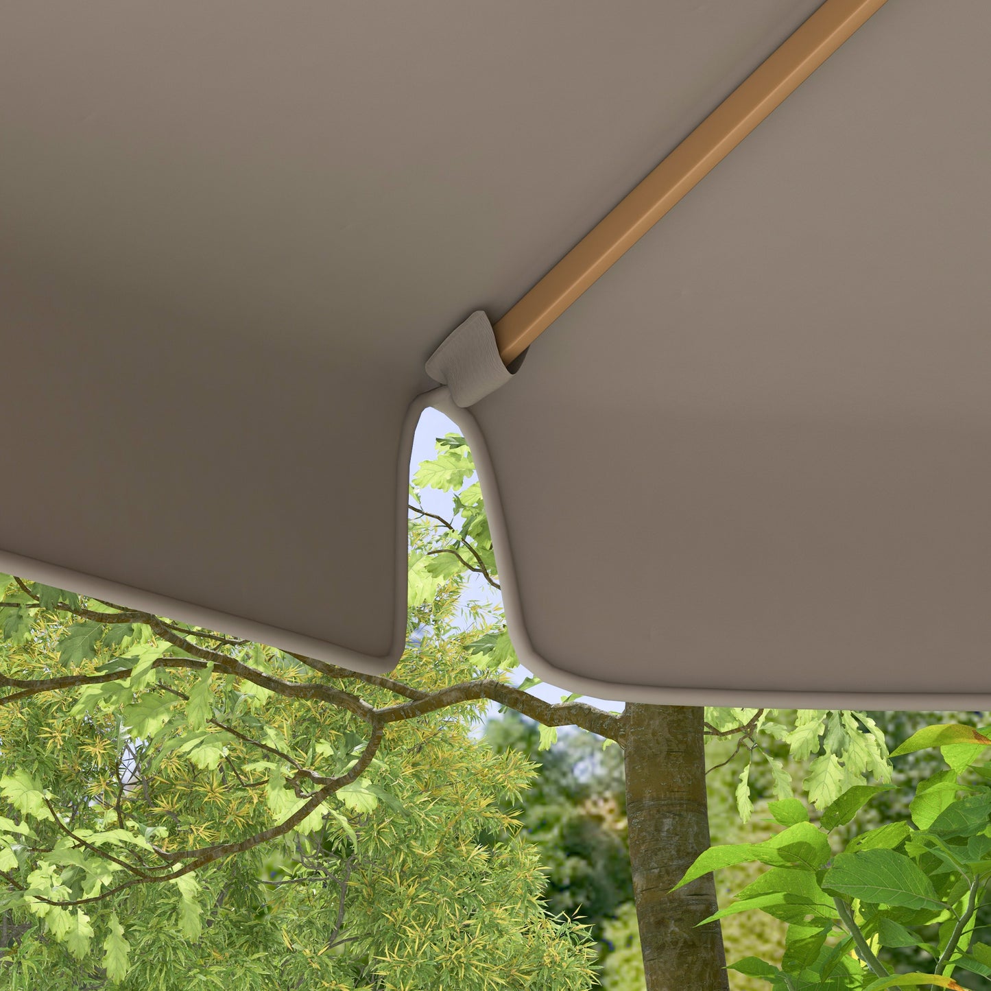 3.3m Elegant Wooden Parasol