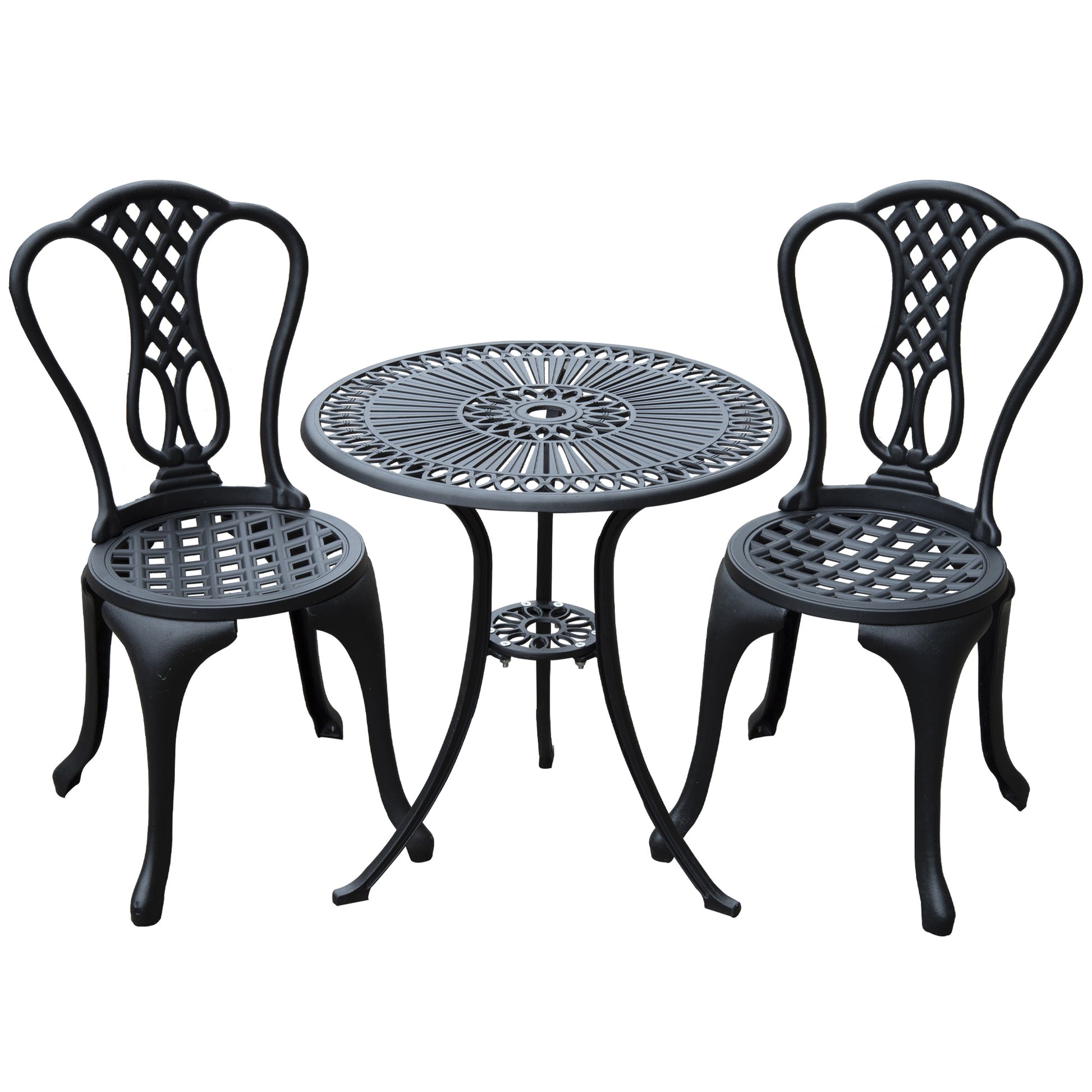 3 Piece Patio Cast Aluminium Bistro Set Garden Outdoor Furniture