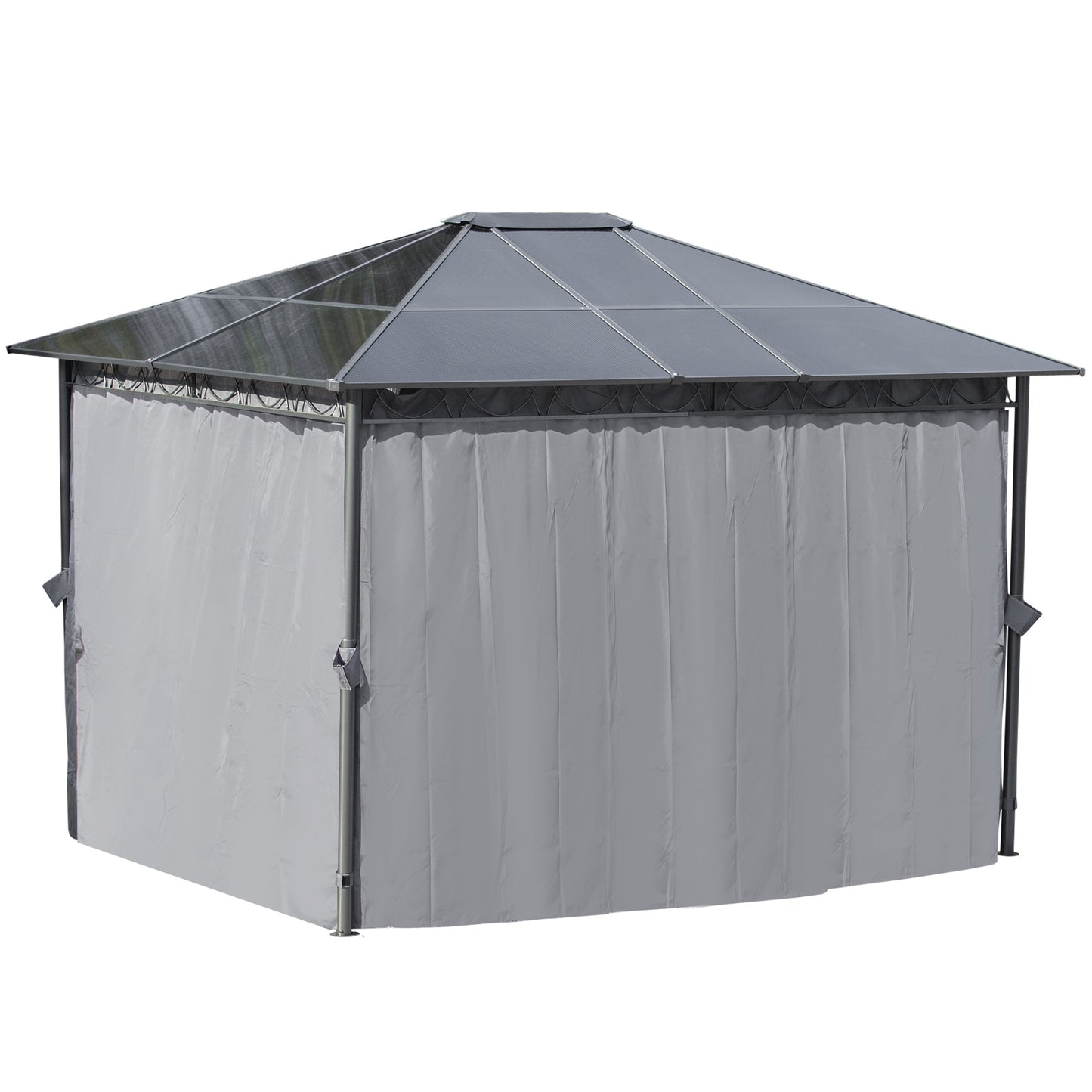 3 x 3.6m Hardtop Gazebo Canopy with Polycarbonate Roof