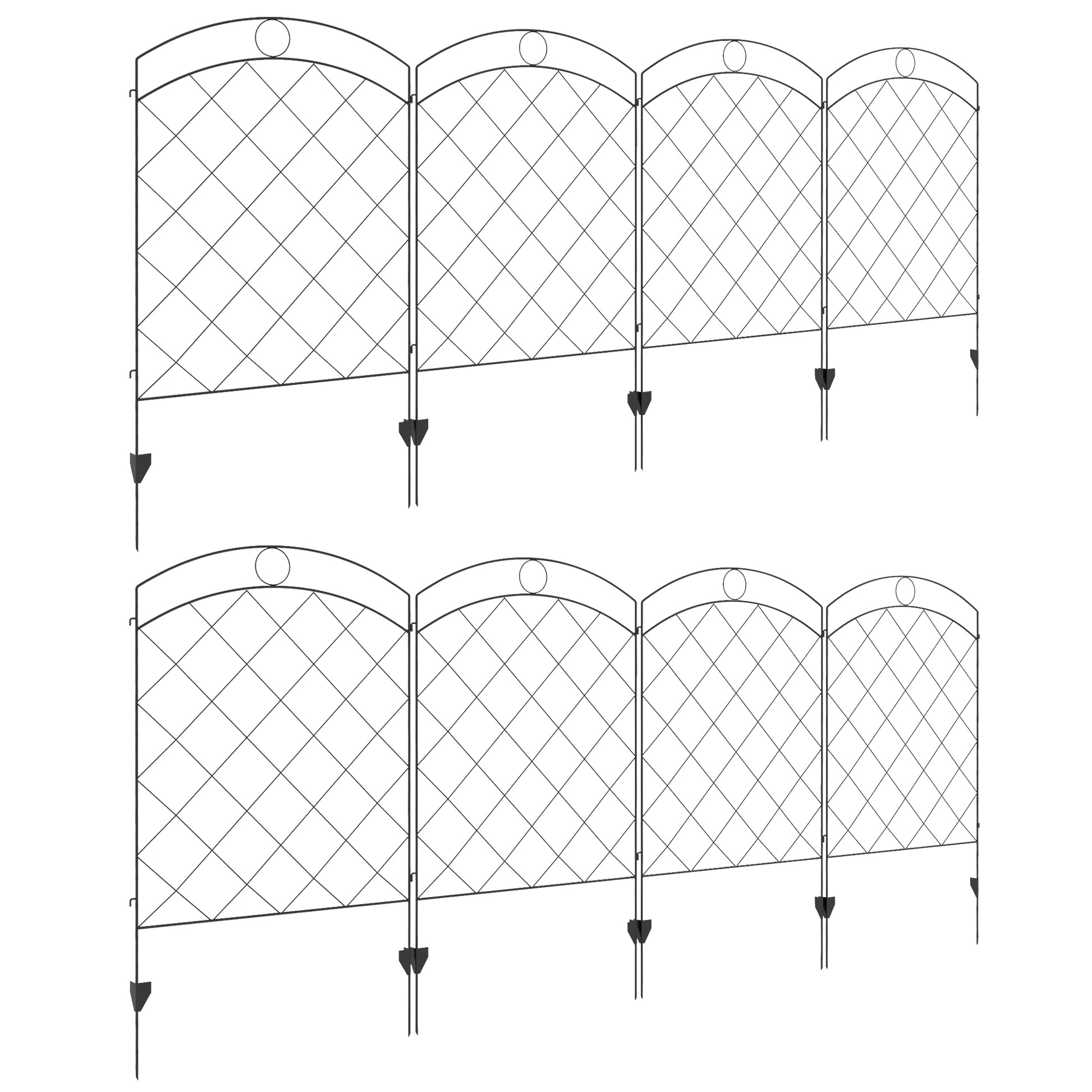 Decorative Garden Fencing, 43in x 11.4ft Outdoor Picket Fence Panels (1)