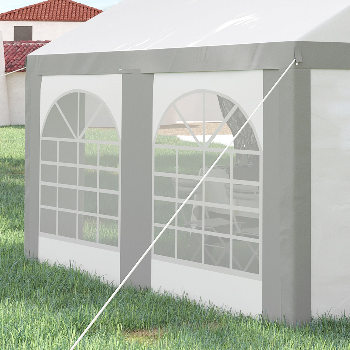 4 x 4m Galvanised Party Tent, Marquee Gazebo with Sides