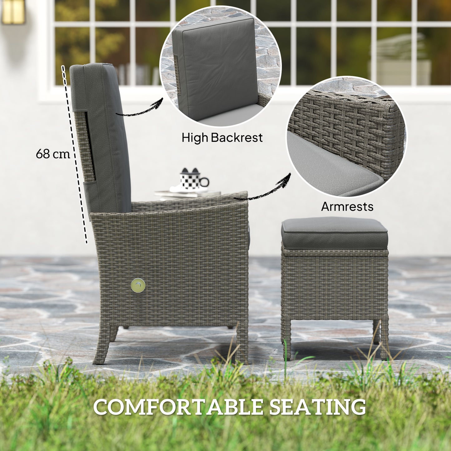5 Piece Rattan Garden Furniture Set