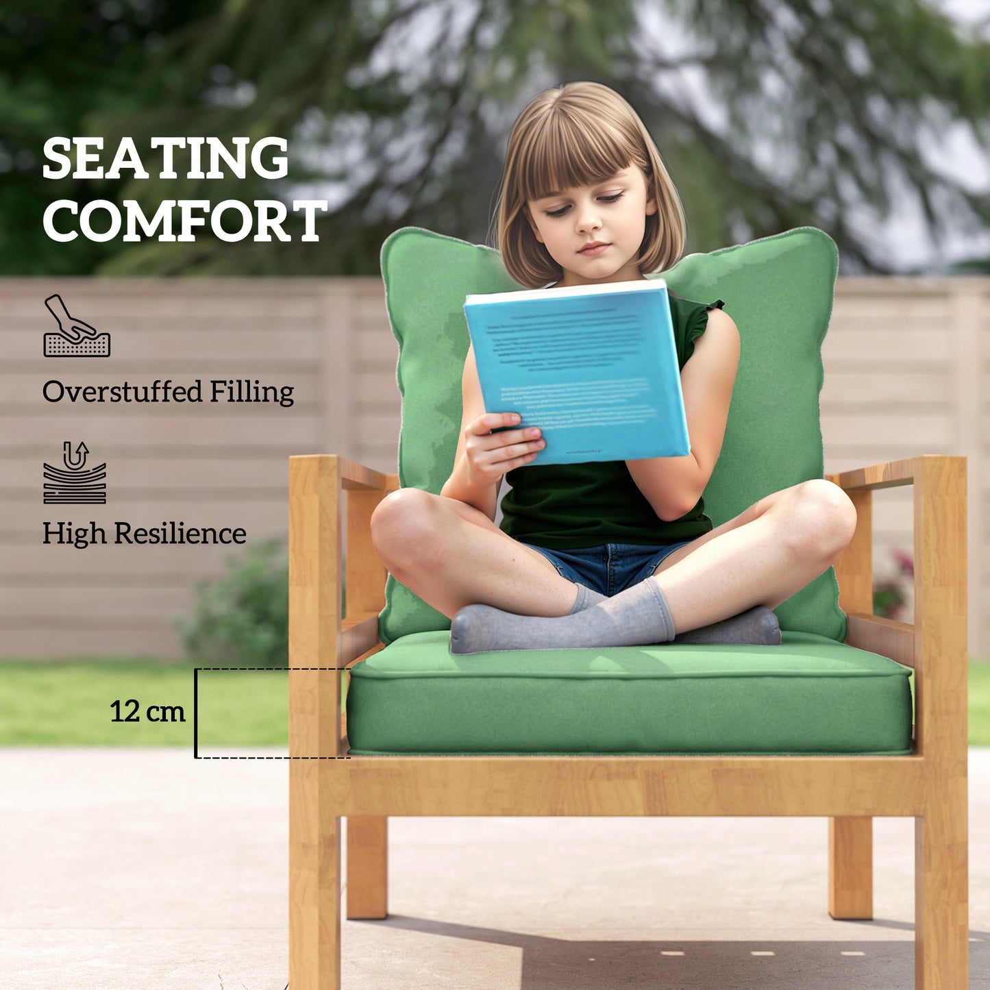 Seat and Back Padded Cushion Set, CUSHION ONLY