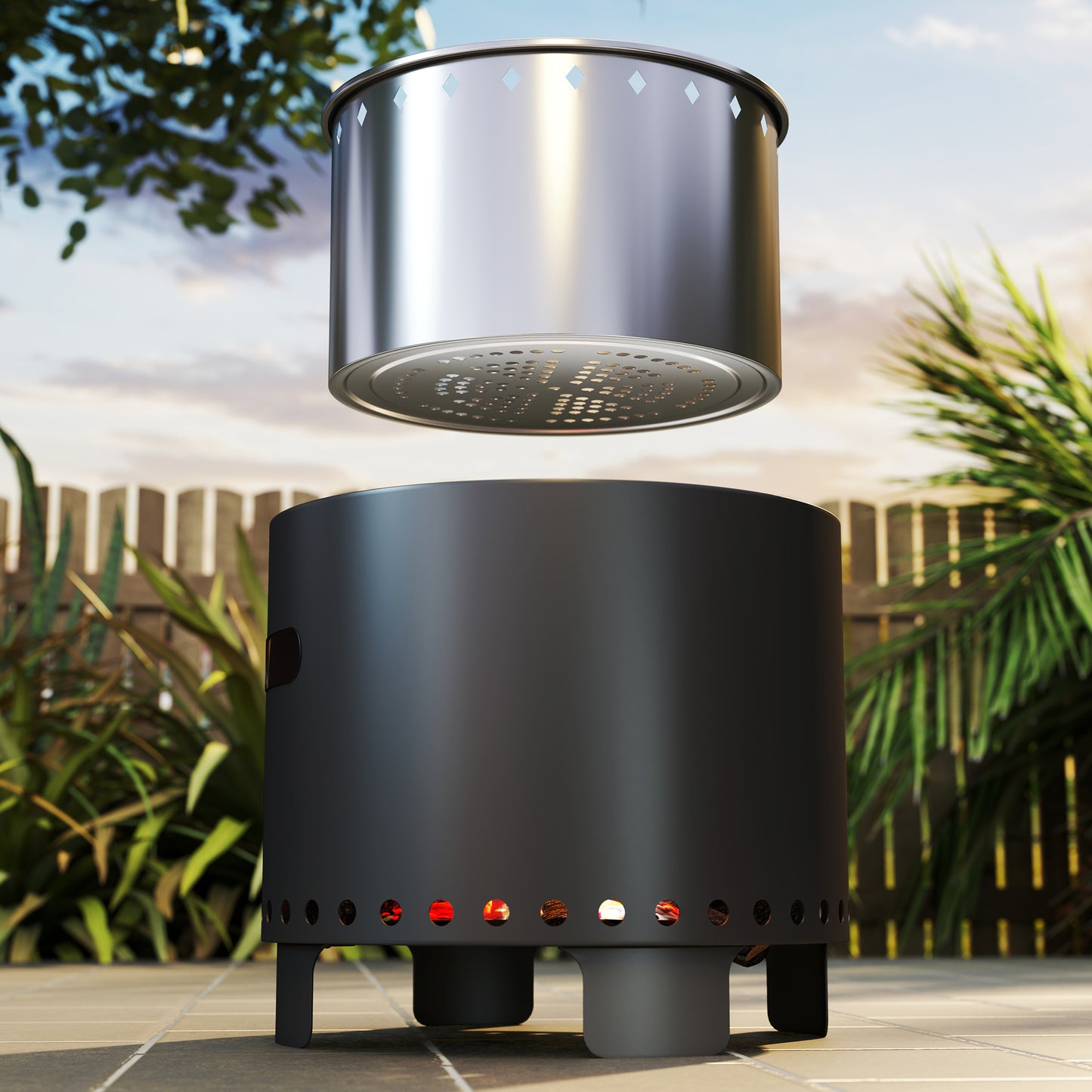 Smokeless Steel Fire Pit, with Poker