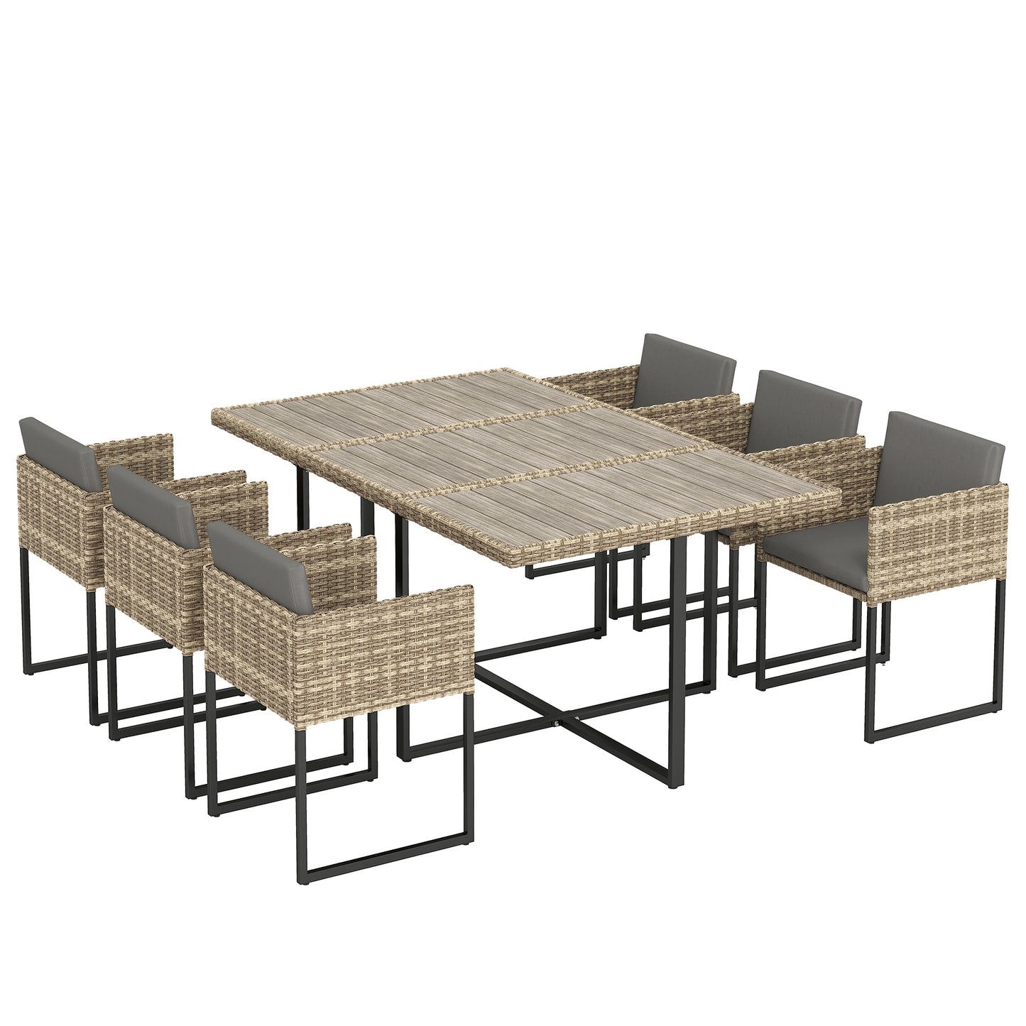 7 Piece Rattan Garden Furniture Set (1)
