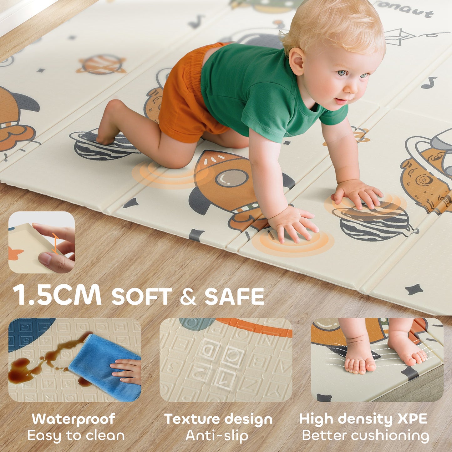 Baby Play Mat, Double Sideded Foldable Kids Crawling Mat (1)
