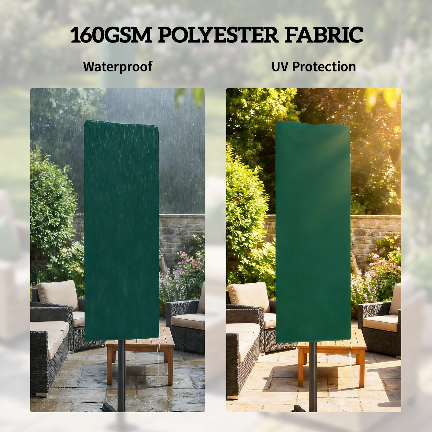 Garden Parasol Cover, Outdoor Patio Umbrella Protector Weatherproof (1)