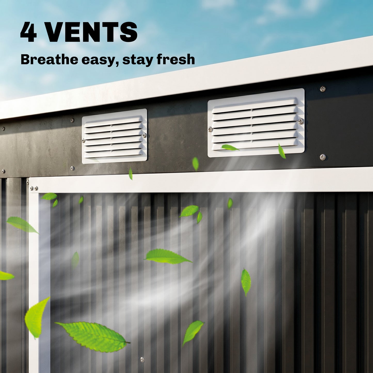 7 x 4ft Galvanised Steel Garden Shed, with Foundation Kit