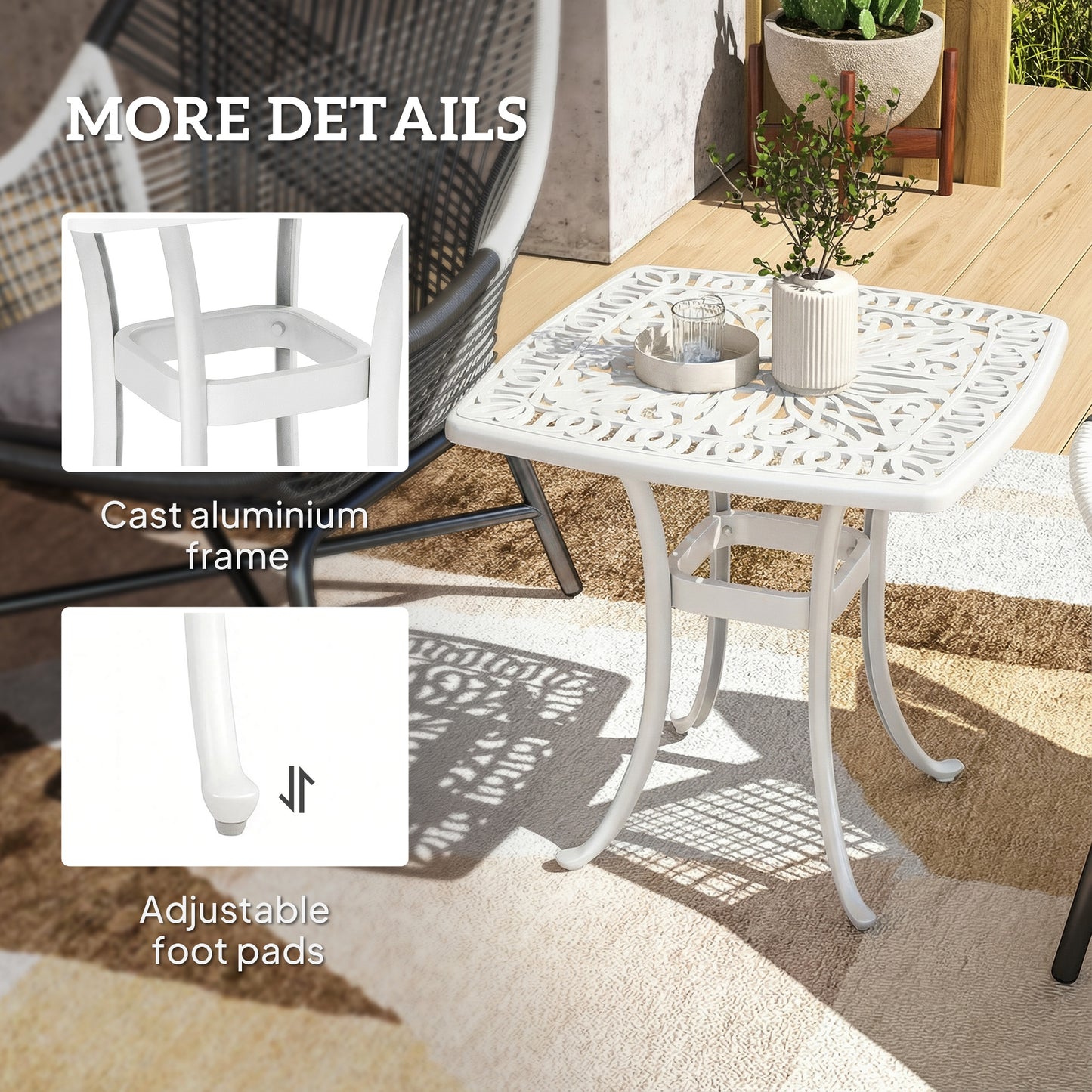 Outdoor Garden Table with 38mm Dia. Umbrella Hole