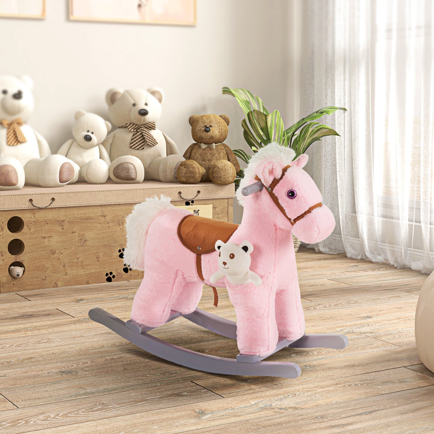 Kids Plush Ride-On Rocking Horse Toy Rocker