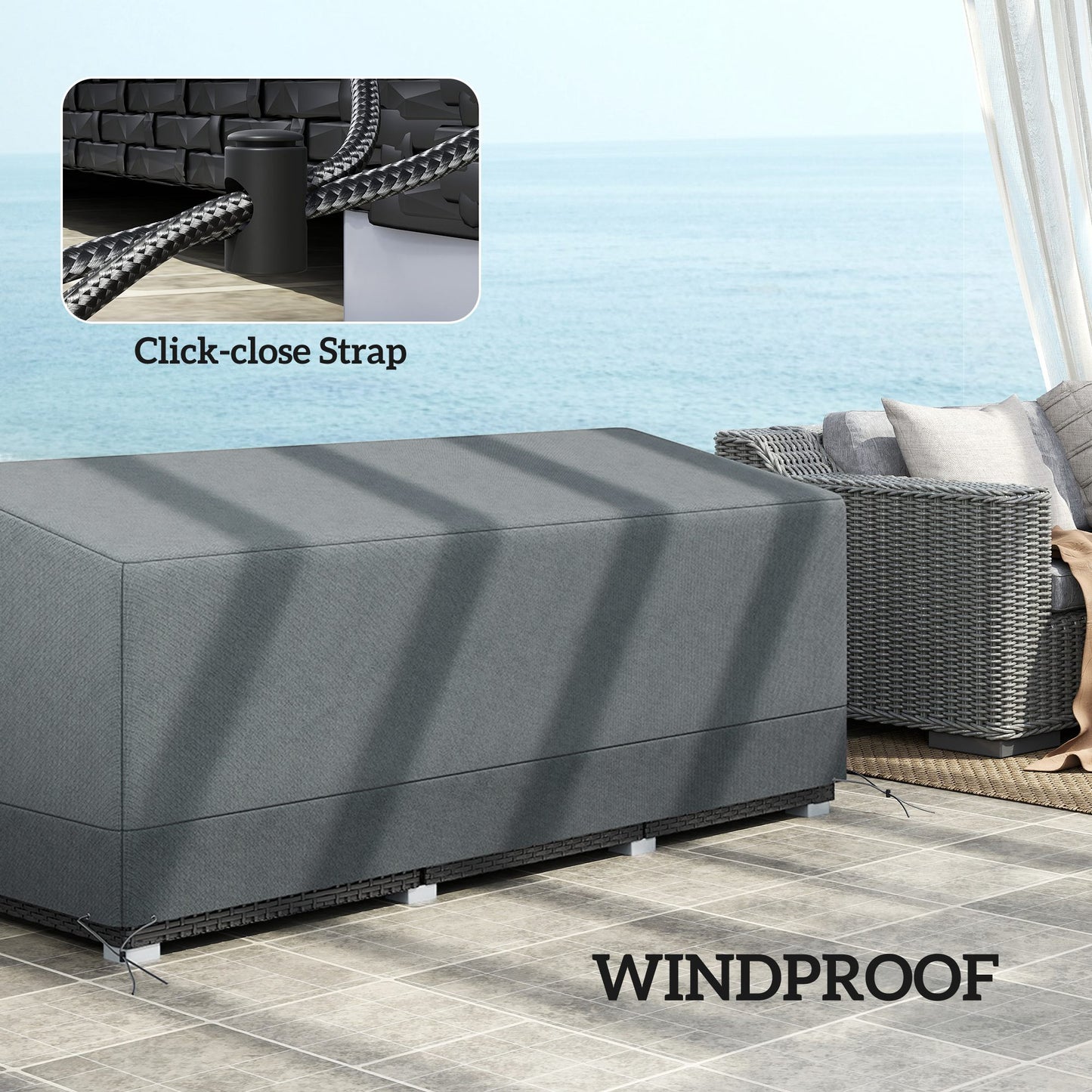 Rectangular Patio Garden Furniture Cover Waterproof