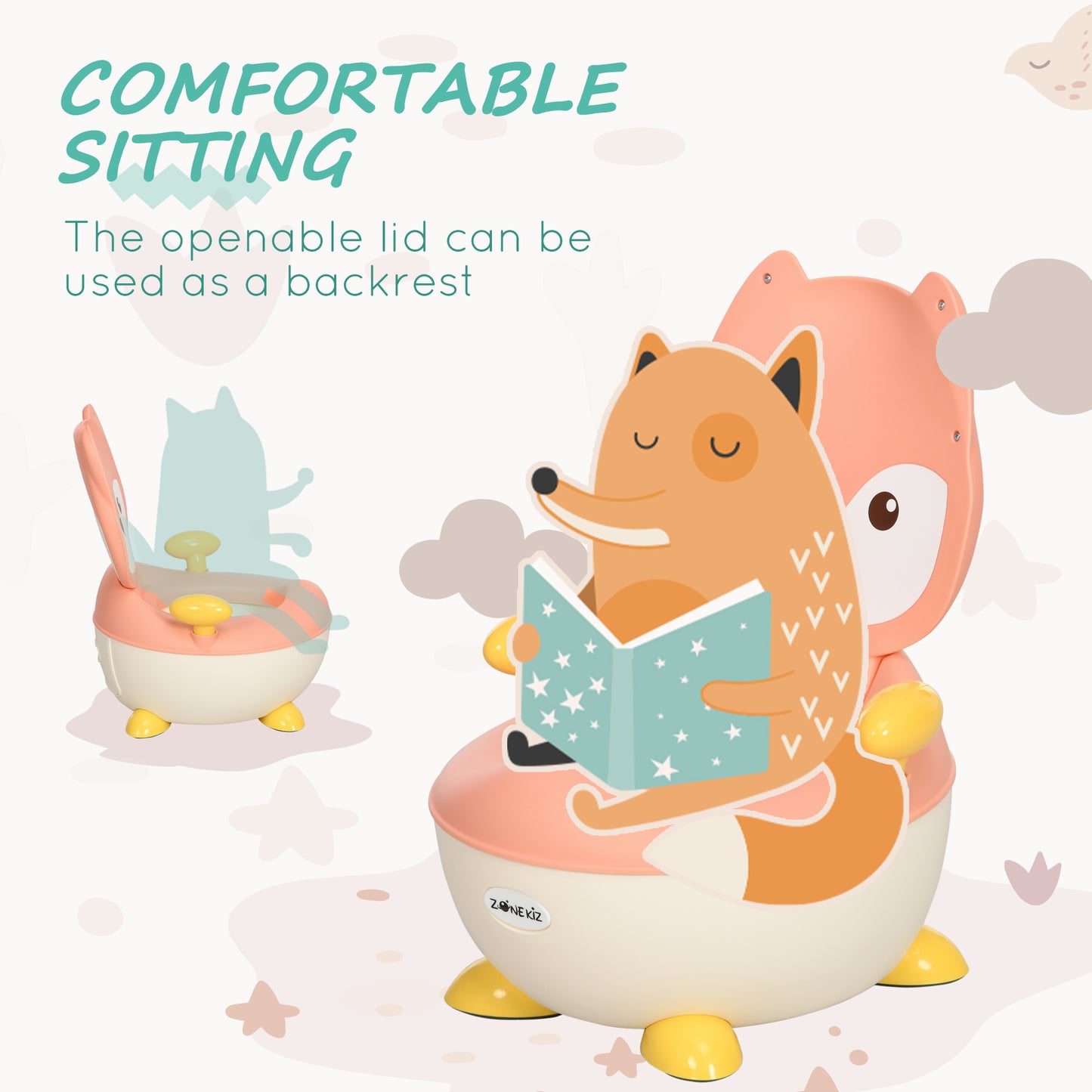 Baby Potty Training Toilet with Splash Guard, Anti-Tip Feet