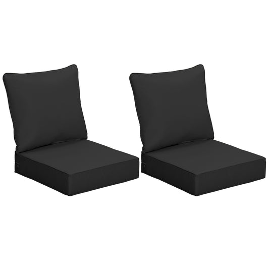 4 Pcs Outdoor Seat and Back Cushion Set Patio Deep Seating Chair
