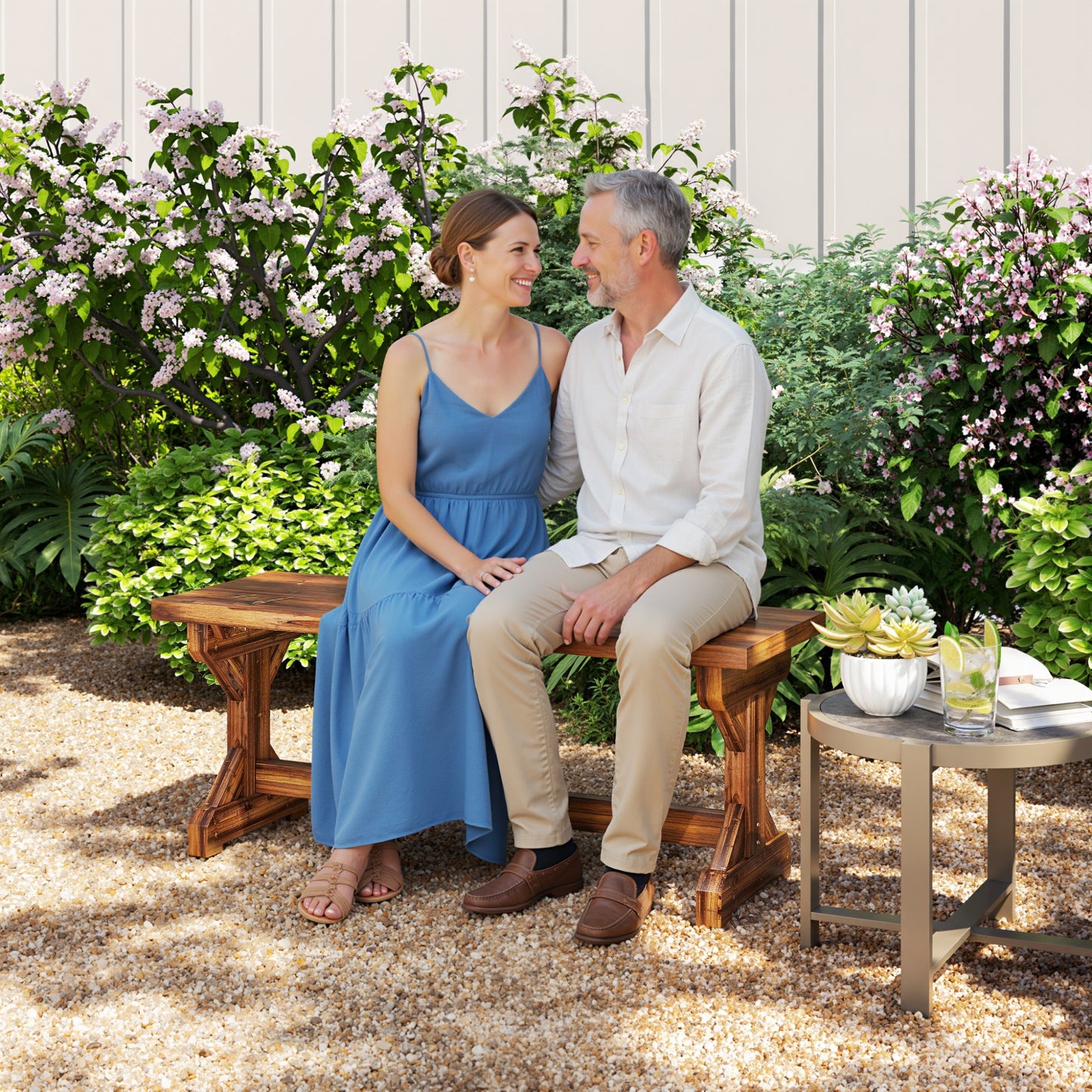 Rustic Wooden Garden Bench