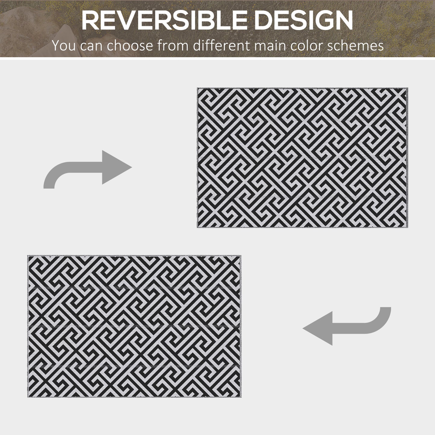 152 x 243 cm(5x 8ft) Outdoor Rug Reversible Mat Plastic Straw Rug