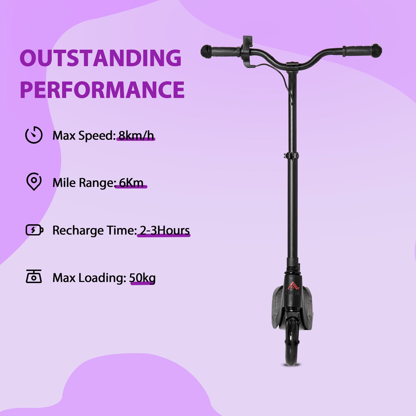 Electric Scooter, 120W Motor E-Scooter, Adjustable Height