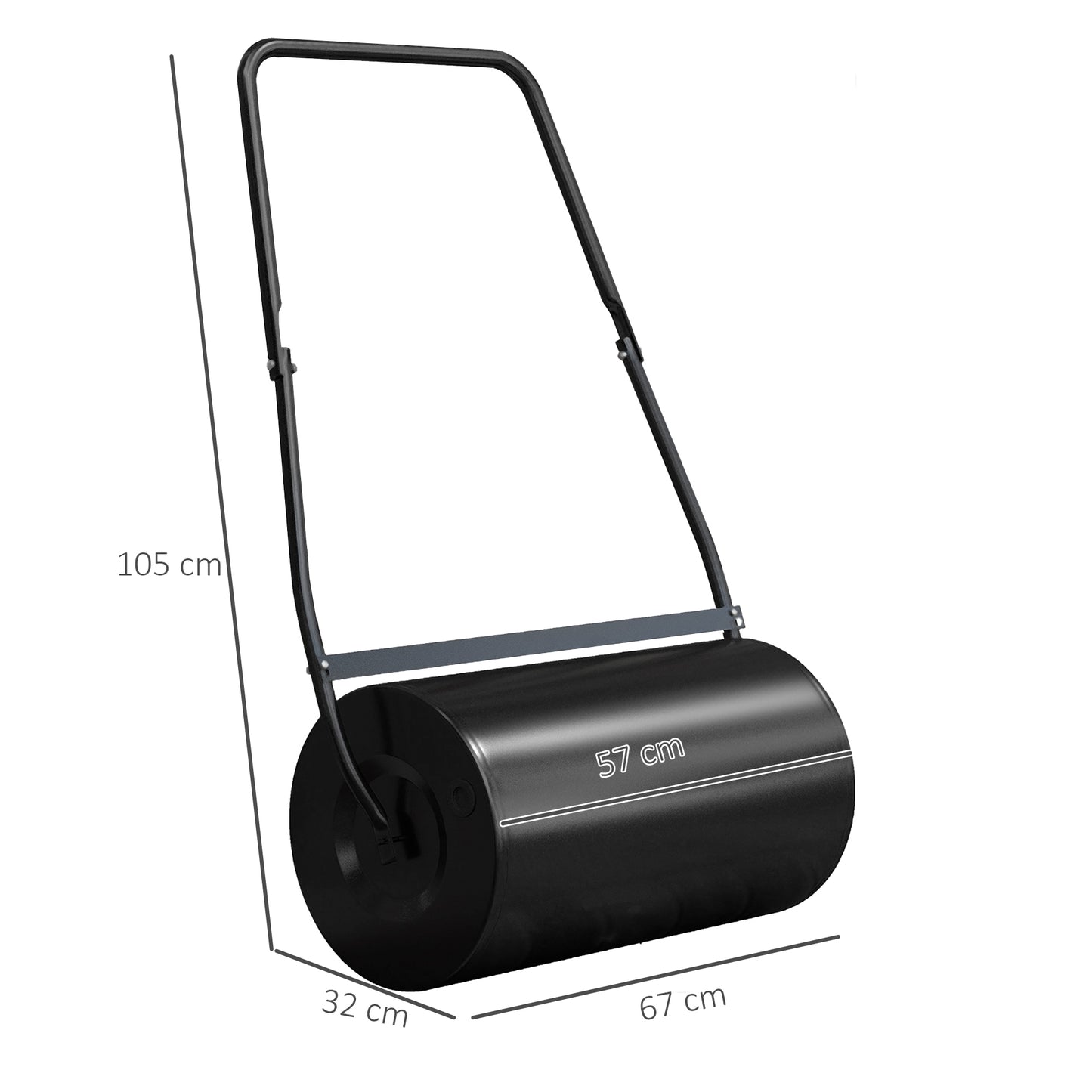 Heavy Duty Garden Lawn Roller Push Tow Water Sand Filled 46L