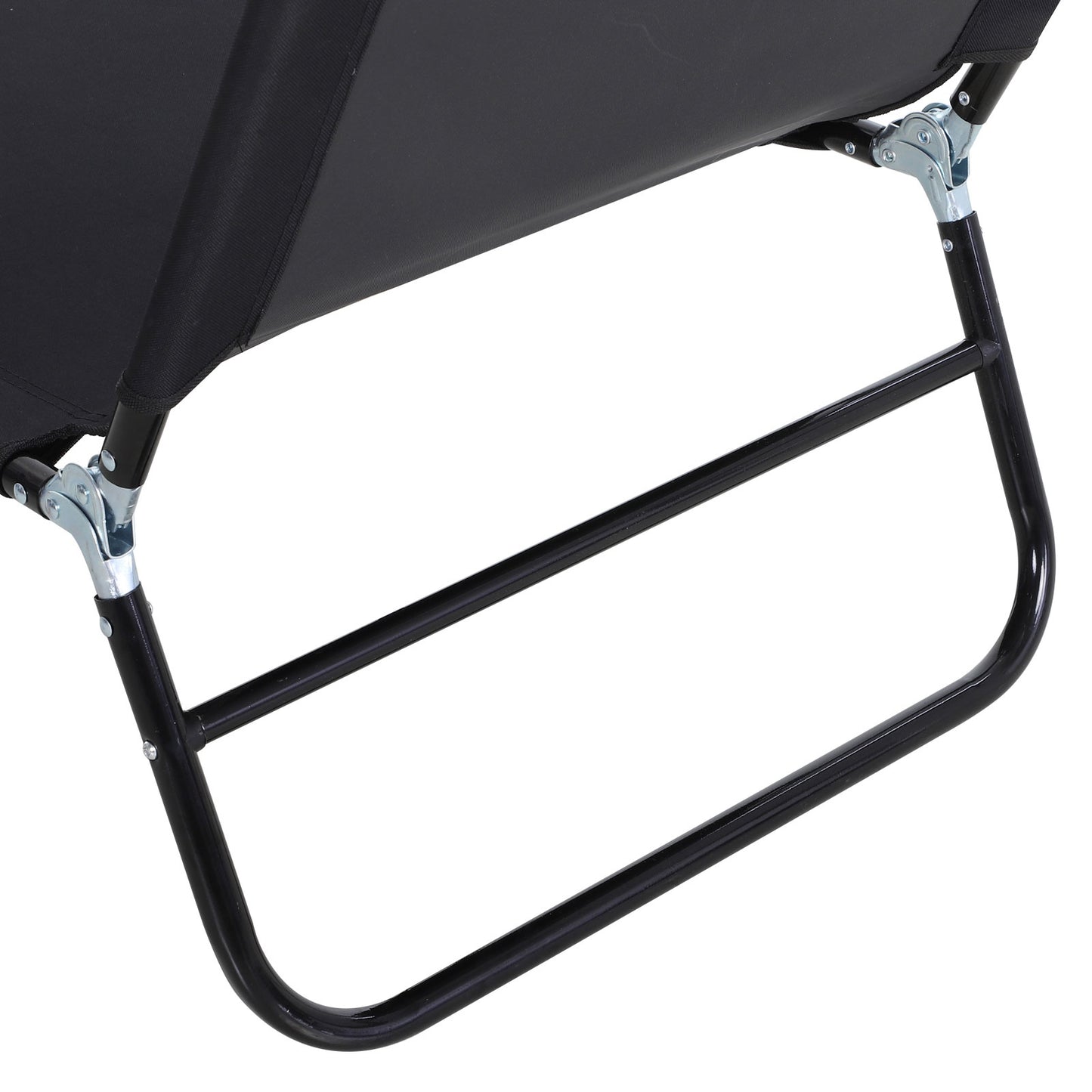 2 Piece Foldable Sun Loungers with 5-Position Adjustable Backrest