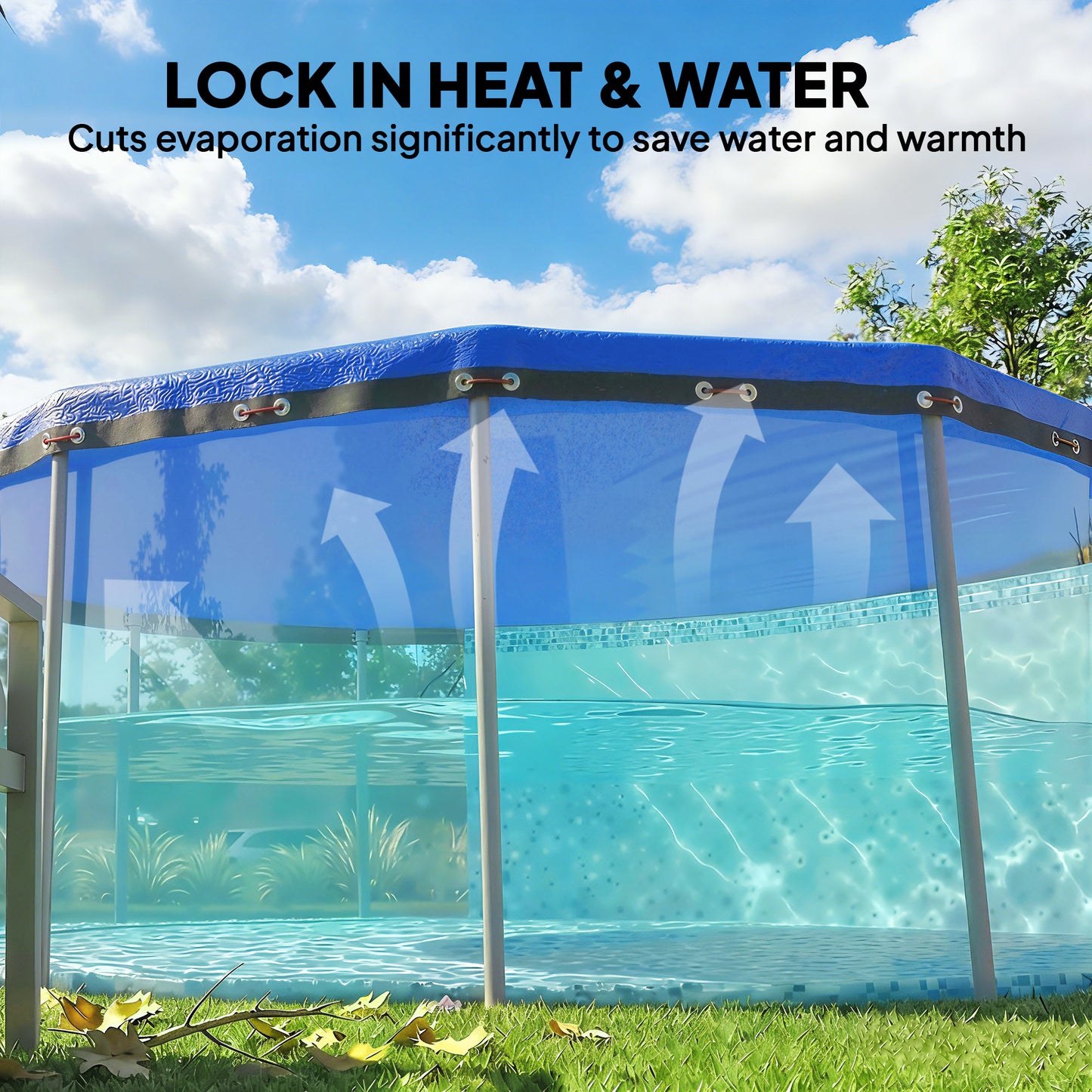 Round Pool Cover, 10 ft Waterproof Swimming Pool Cover