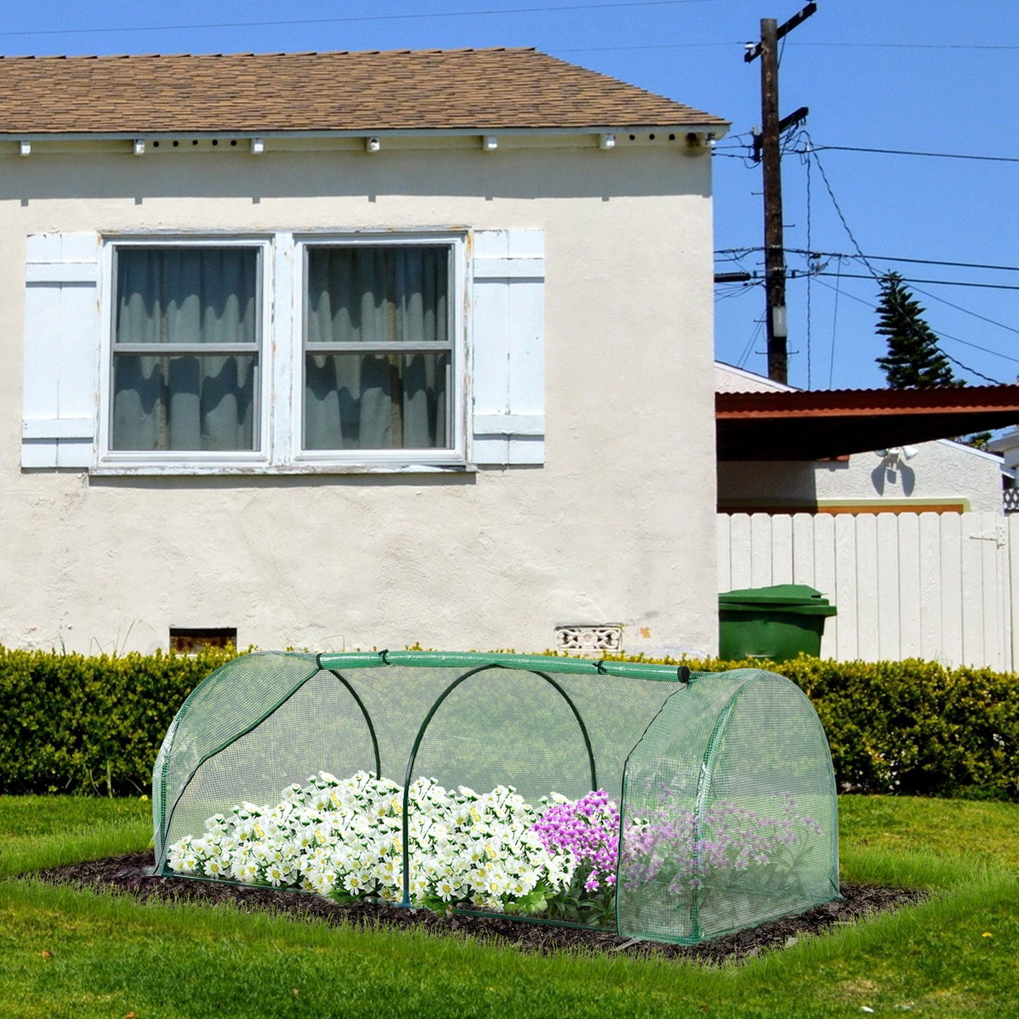 Tunnel Greenhouse Green Grow House for Garden Outdoor, Steel Frame