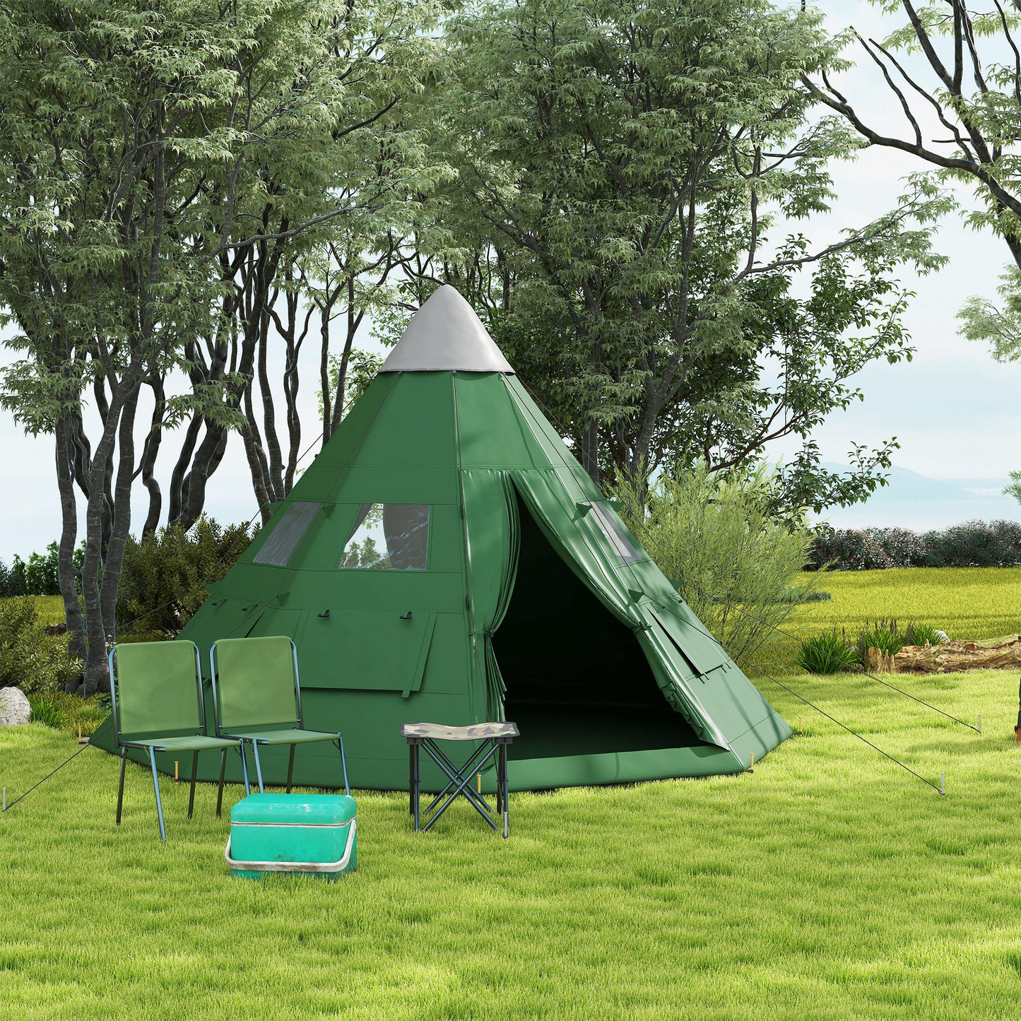 6 Men Tipi Tent with Carry Bag