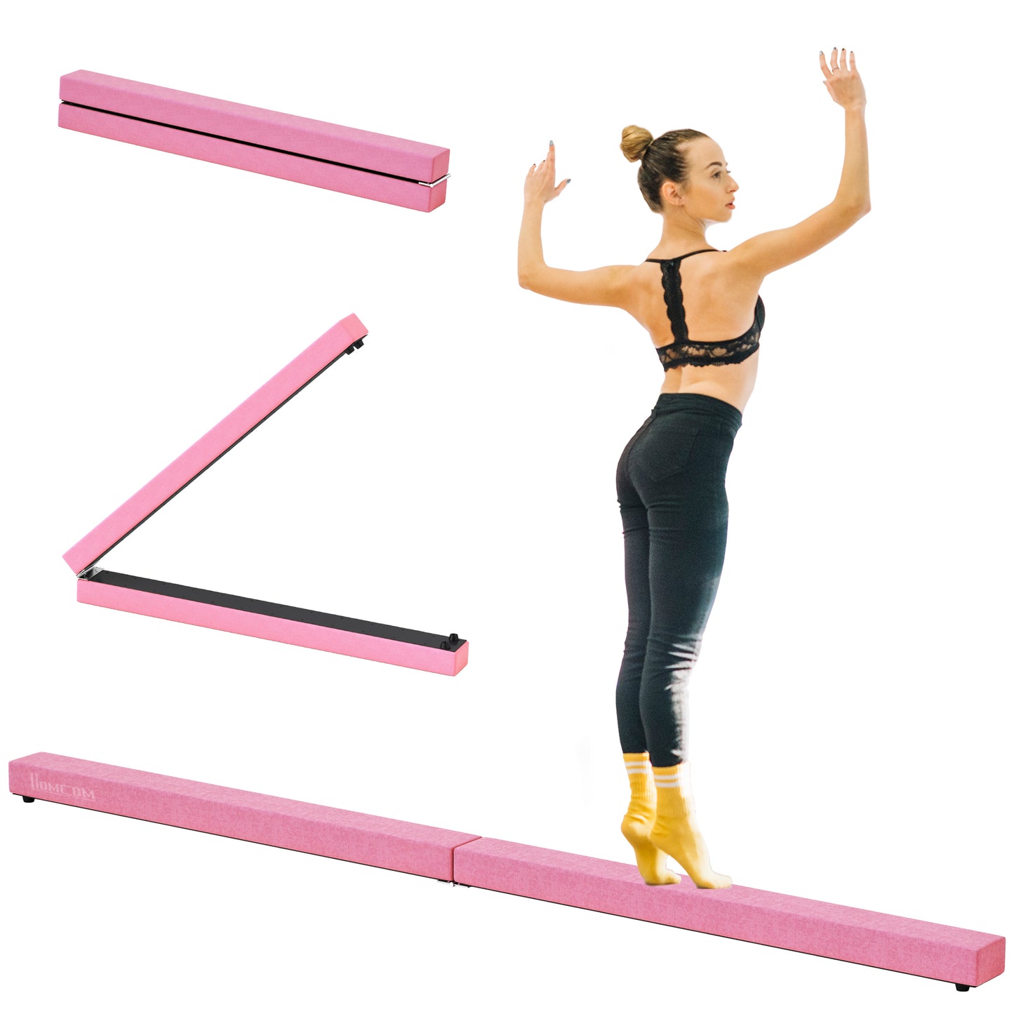 2.4M 8FT Gymnastics Folding Balance Beam Home Gym Training Exercise