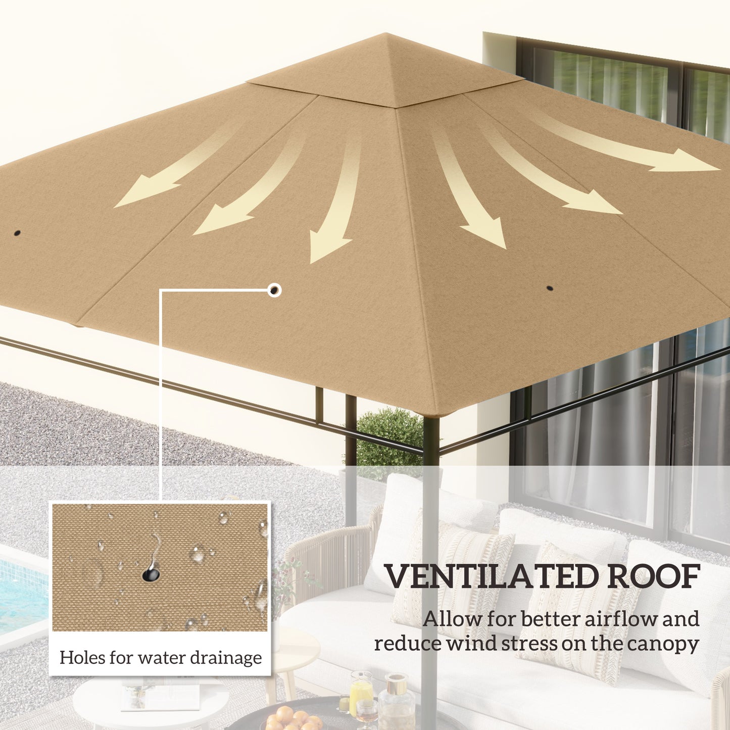 3 x 3 m Gazebo Canopy Replacement Cover