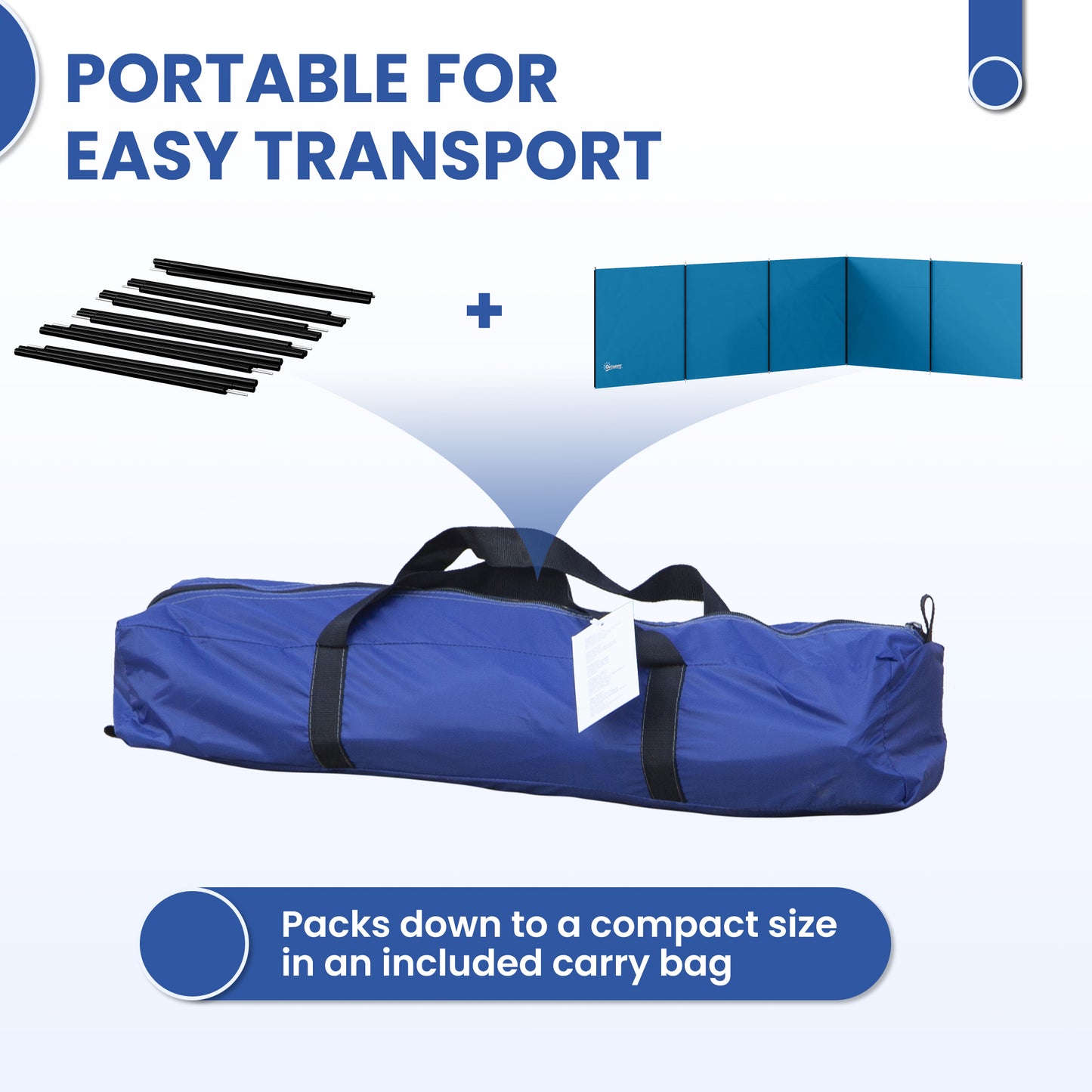 Camping Windbreak, Foldable Portable Wind Blocker w/ Carry Bag (2)