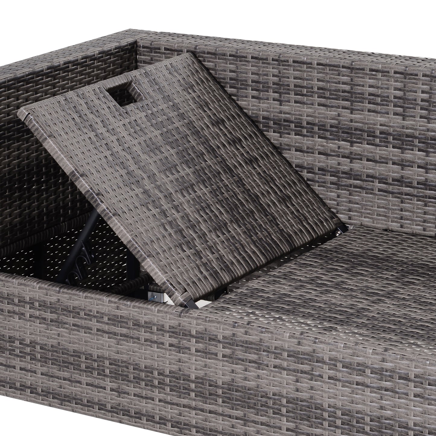 3PC Rattan Garden Furniture Storage Sofa Set