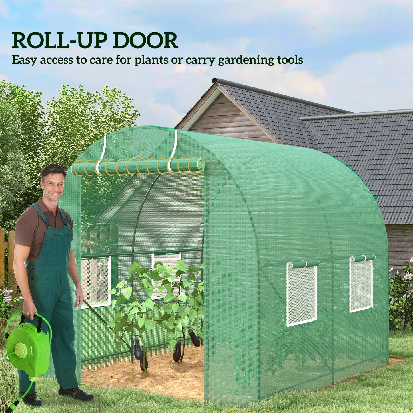 245 x 200cm Polytunnel Greenhouse