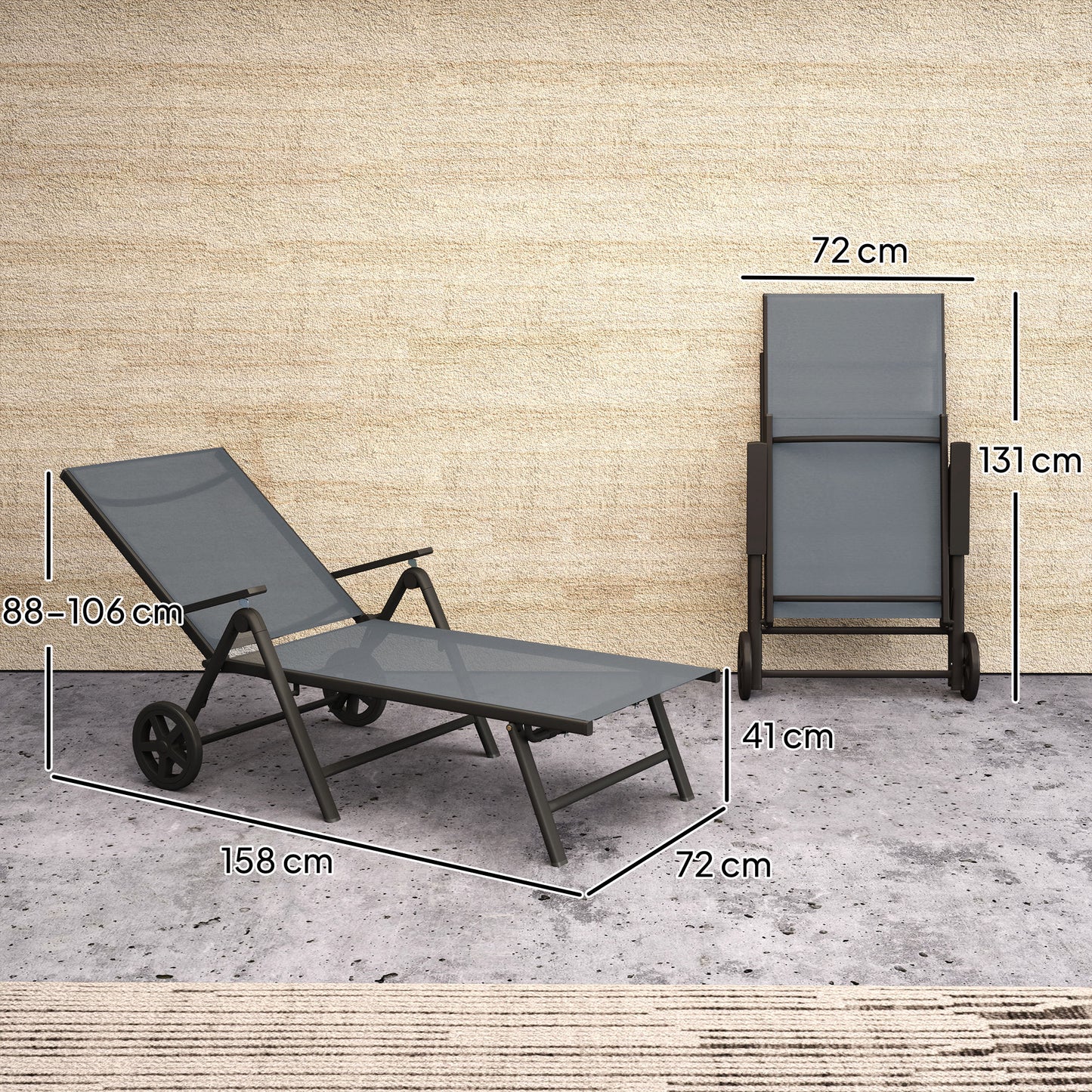 Five-Position Reclining Sun Lounger