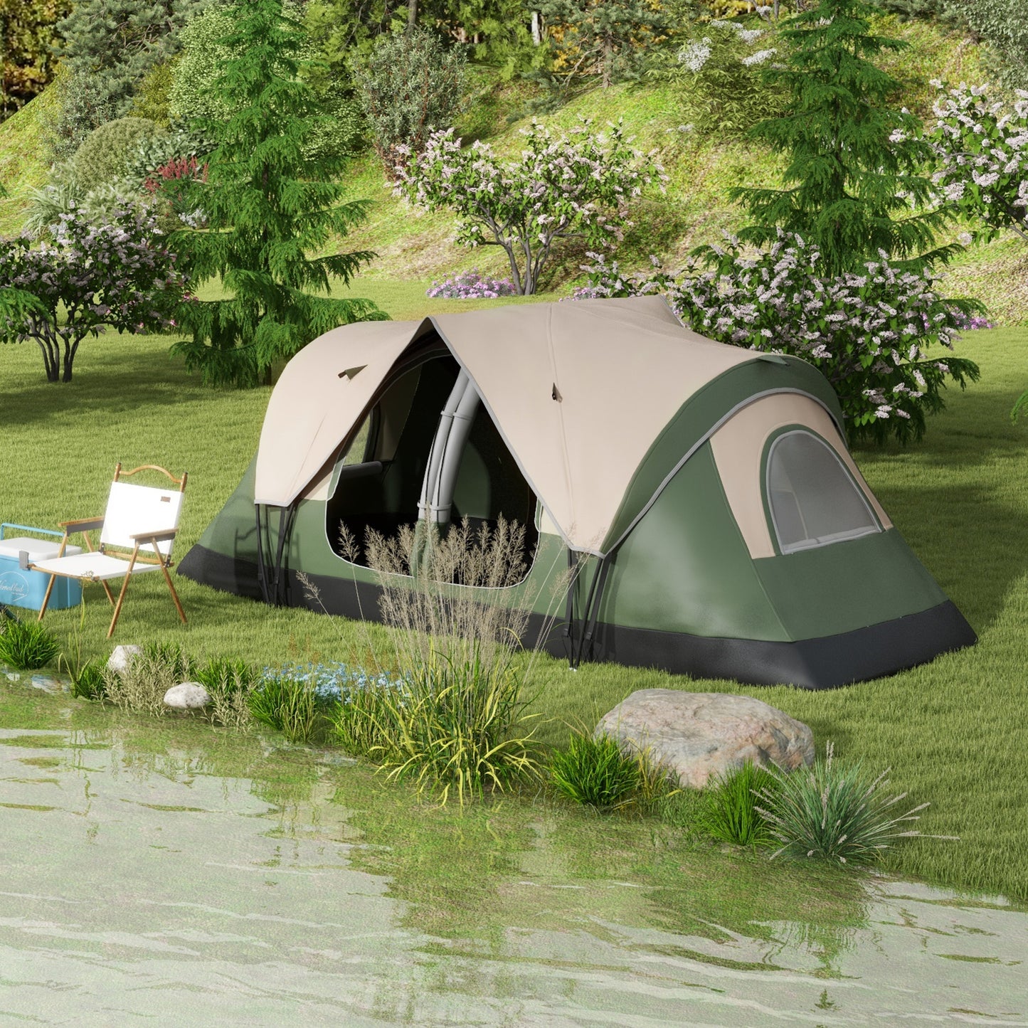 Camping Tent for 6-8 Man with 2000mm Waterproof Rainfly