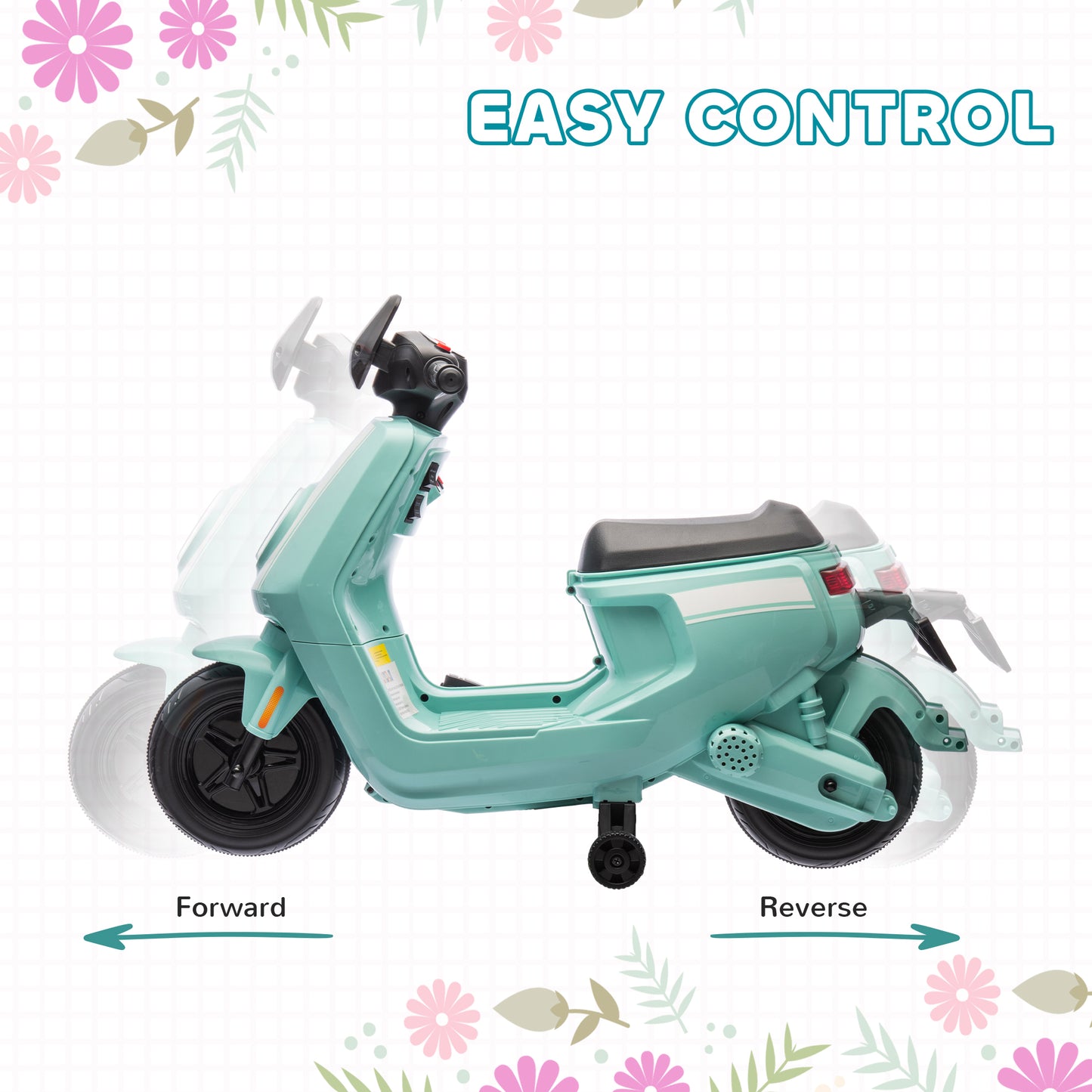6V Ride on Motorbike, Kids Electric Motorbike w/ Headlights, Music