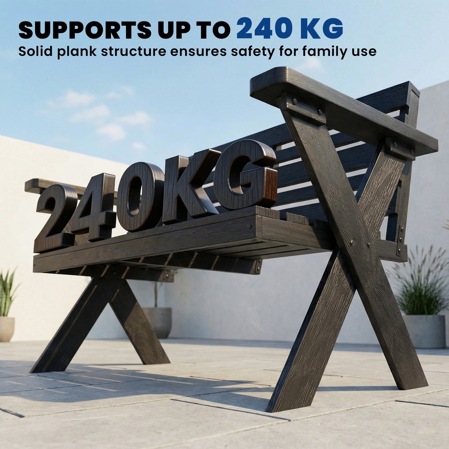 2 Seater Wooden Garden Bench (1)