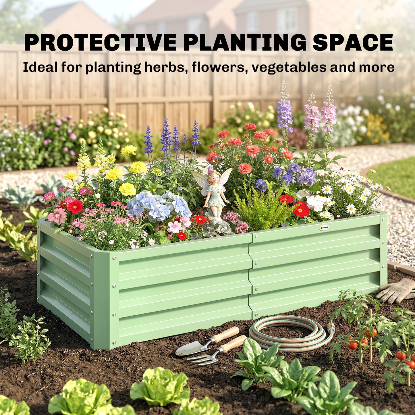 Raised Beds for Garden, Galvanised Outdoor Planters