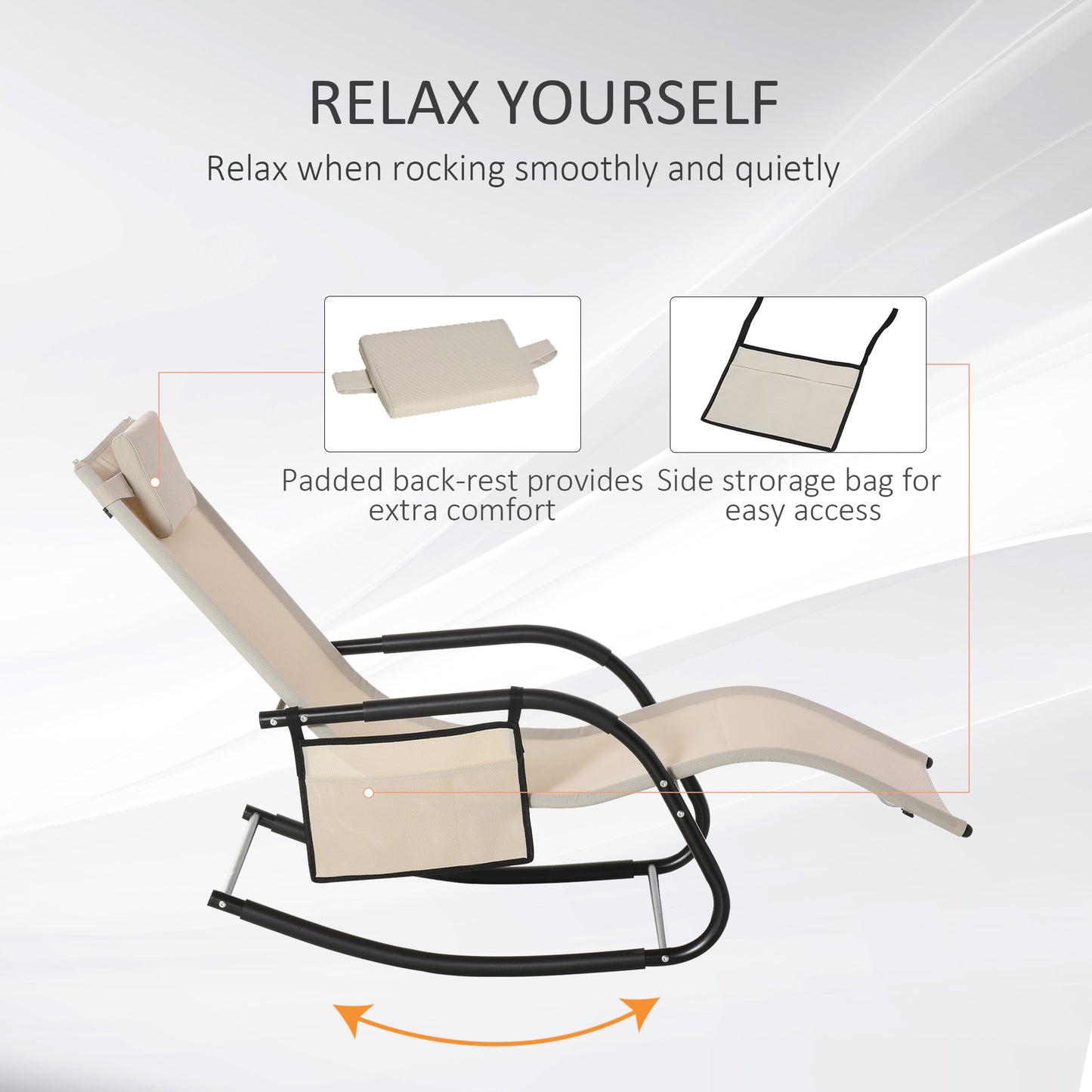 2PCs Outdoor Garden Rocking Chair