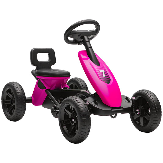 Pedal Go Kart for Kids 2-5 Years, with Silent EVA Wheels, Metal Frame