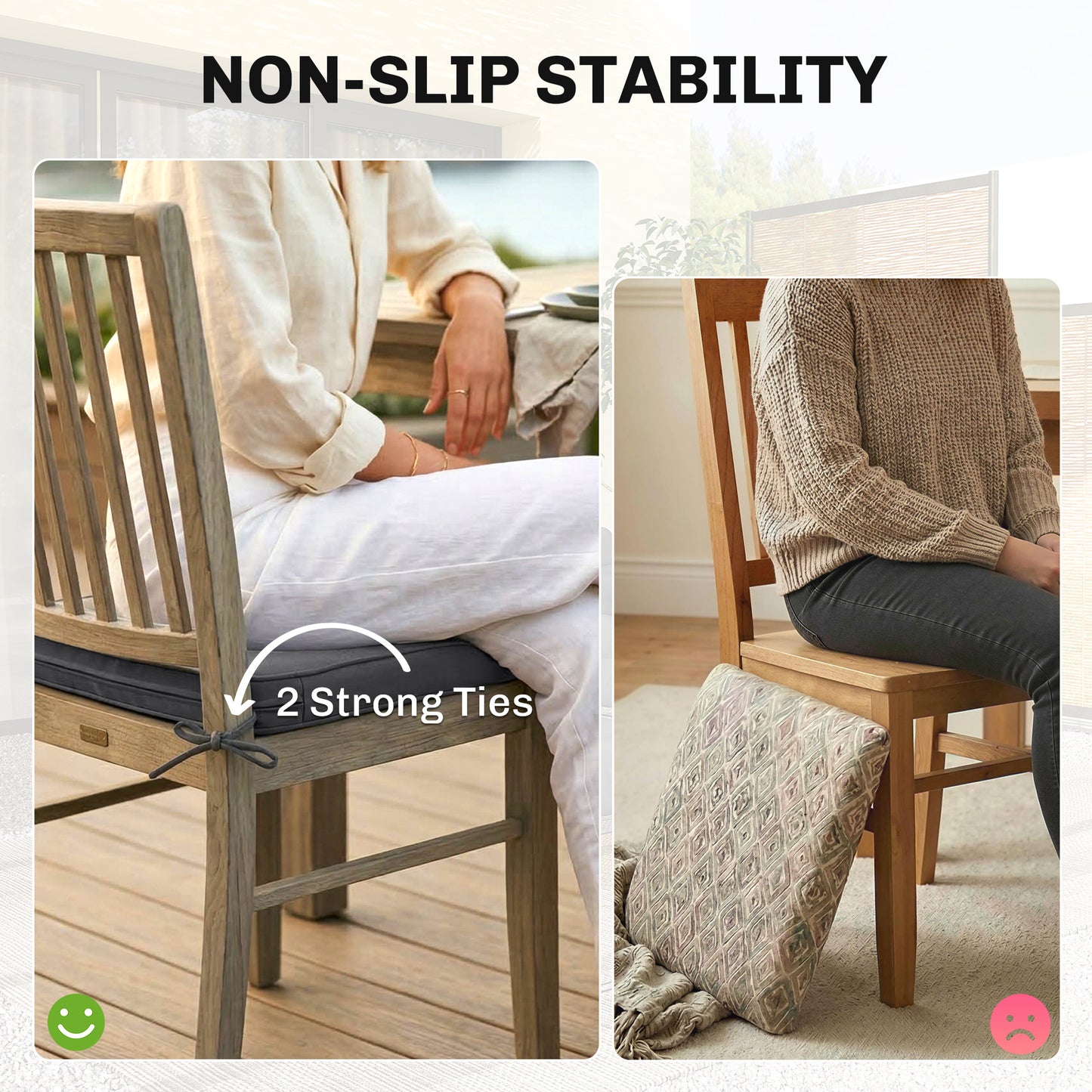Outdoor Chair Seat Cushions Set of 2