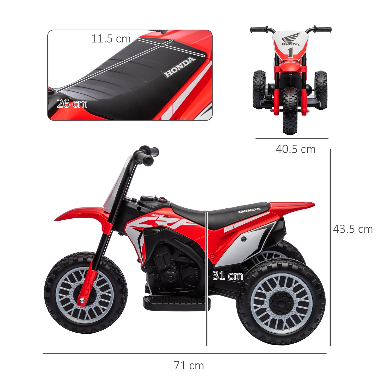 6V Kids Motorbike, Three-Wheel Kids Electric Motorbike with Horn