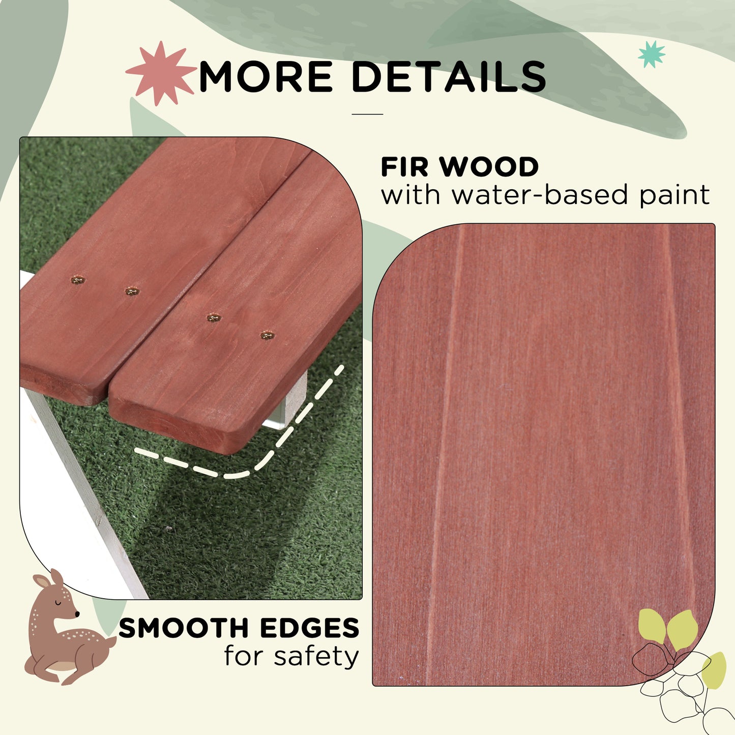 Kids Picnic Table, Wooden Table and Bench Set