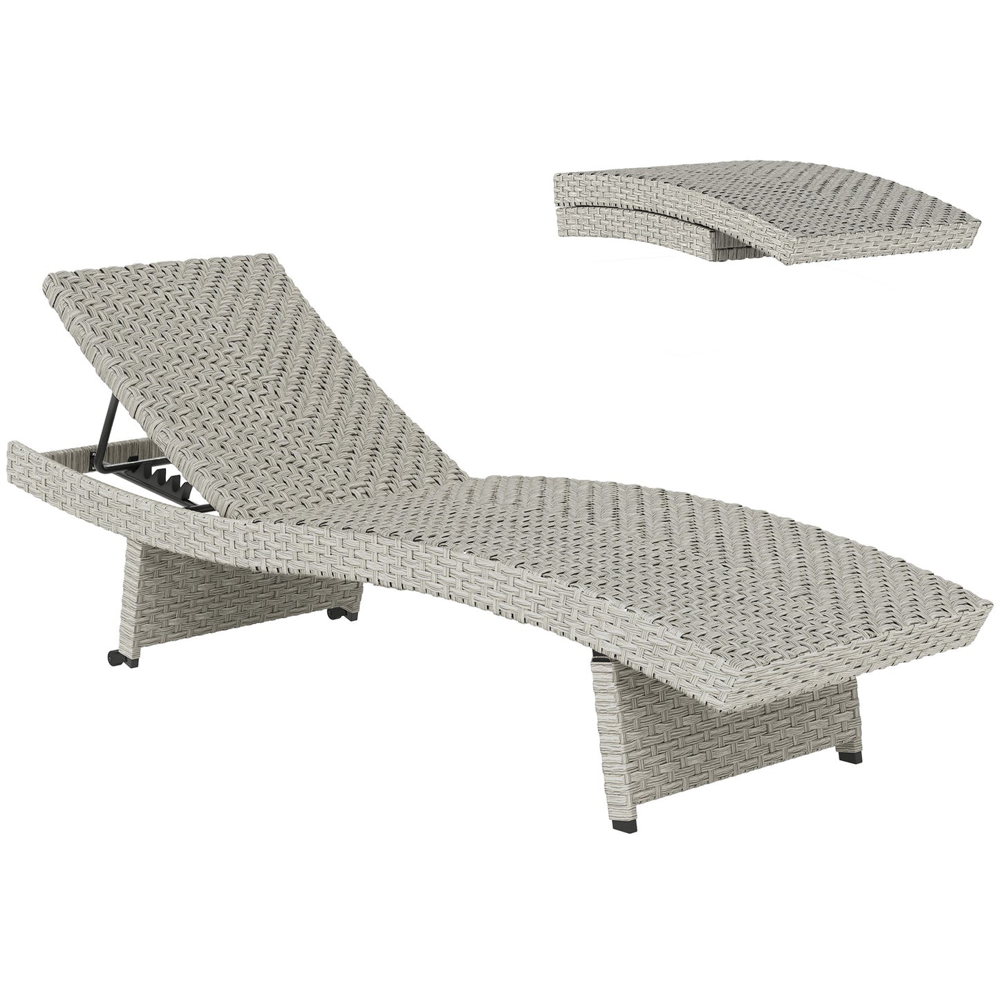 Outdoor PE Rattan Sun Lounger (1)