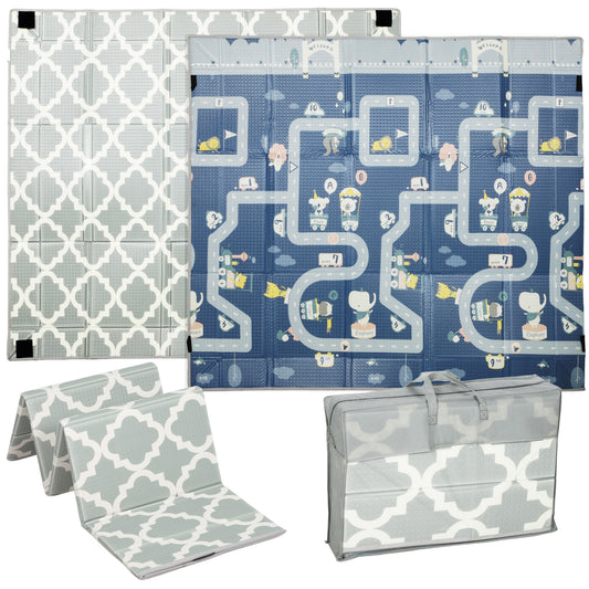 Foldable Baby Play Mat, Baby Playpen, Reversible Foam Playmat
