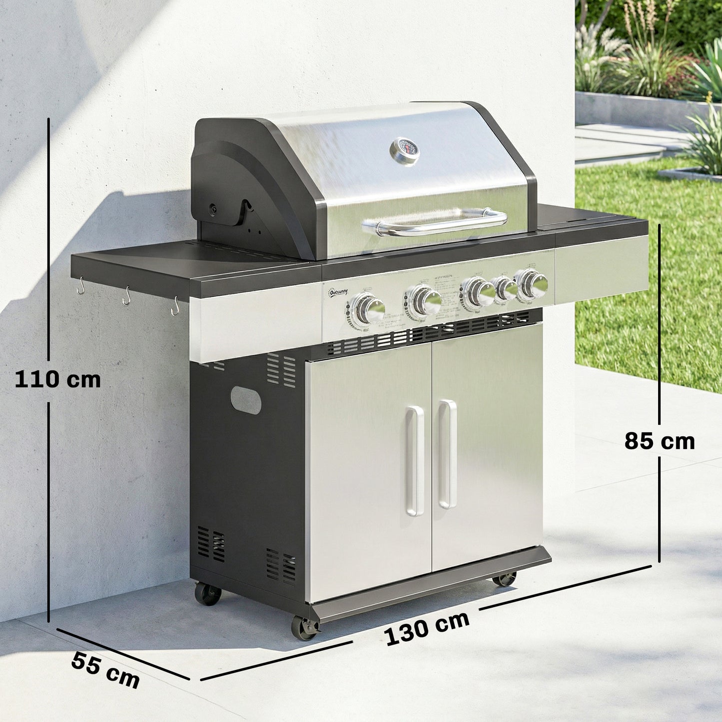 4+1 Burner Gas BBQ Grill, Portable Gas Barbecue Grill (1)